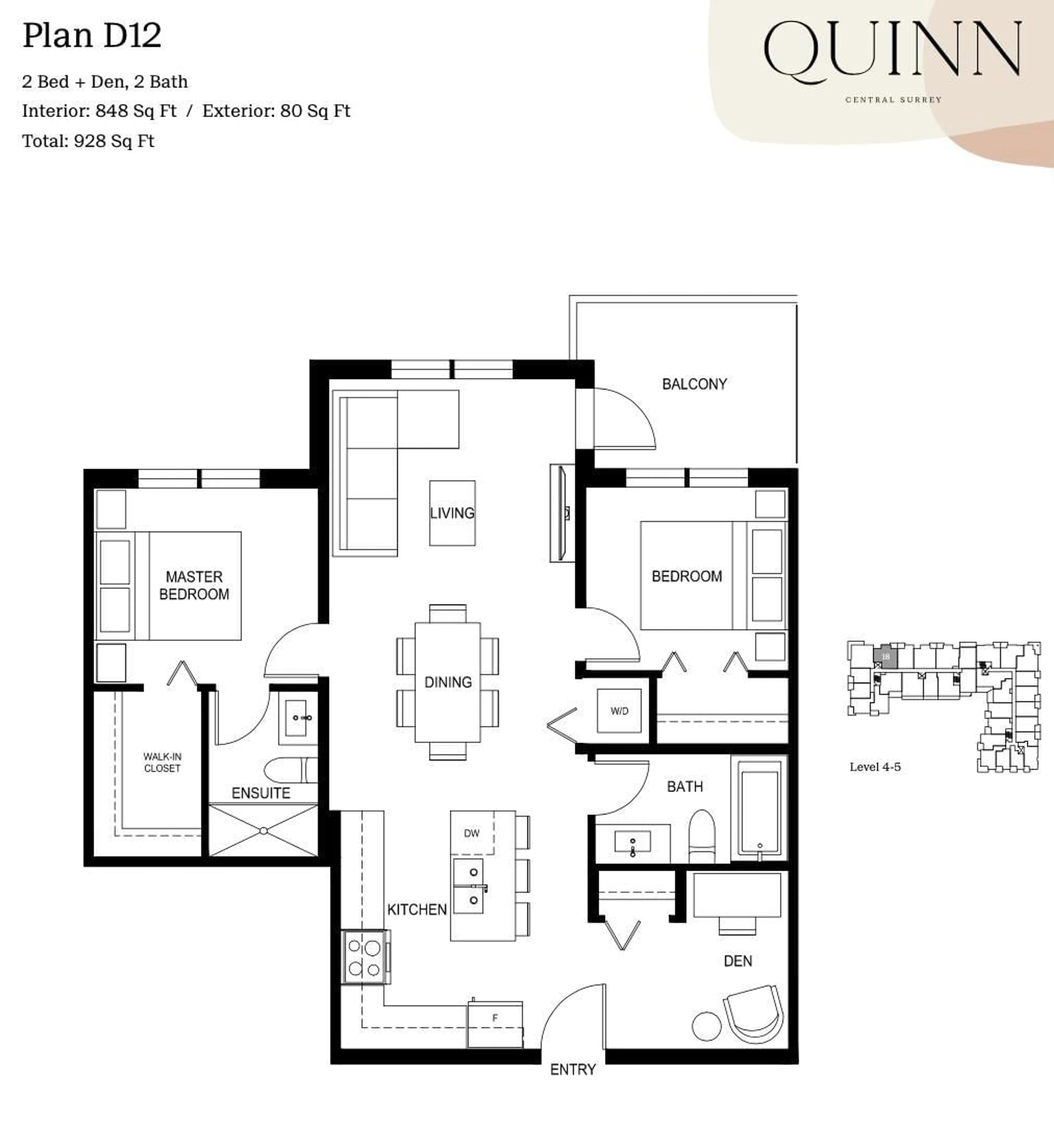 Floor plan for 418 9456 134 STREET, Surrey British Columbia V3V0G8