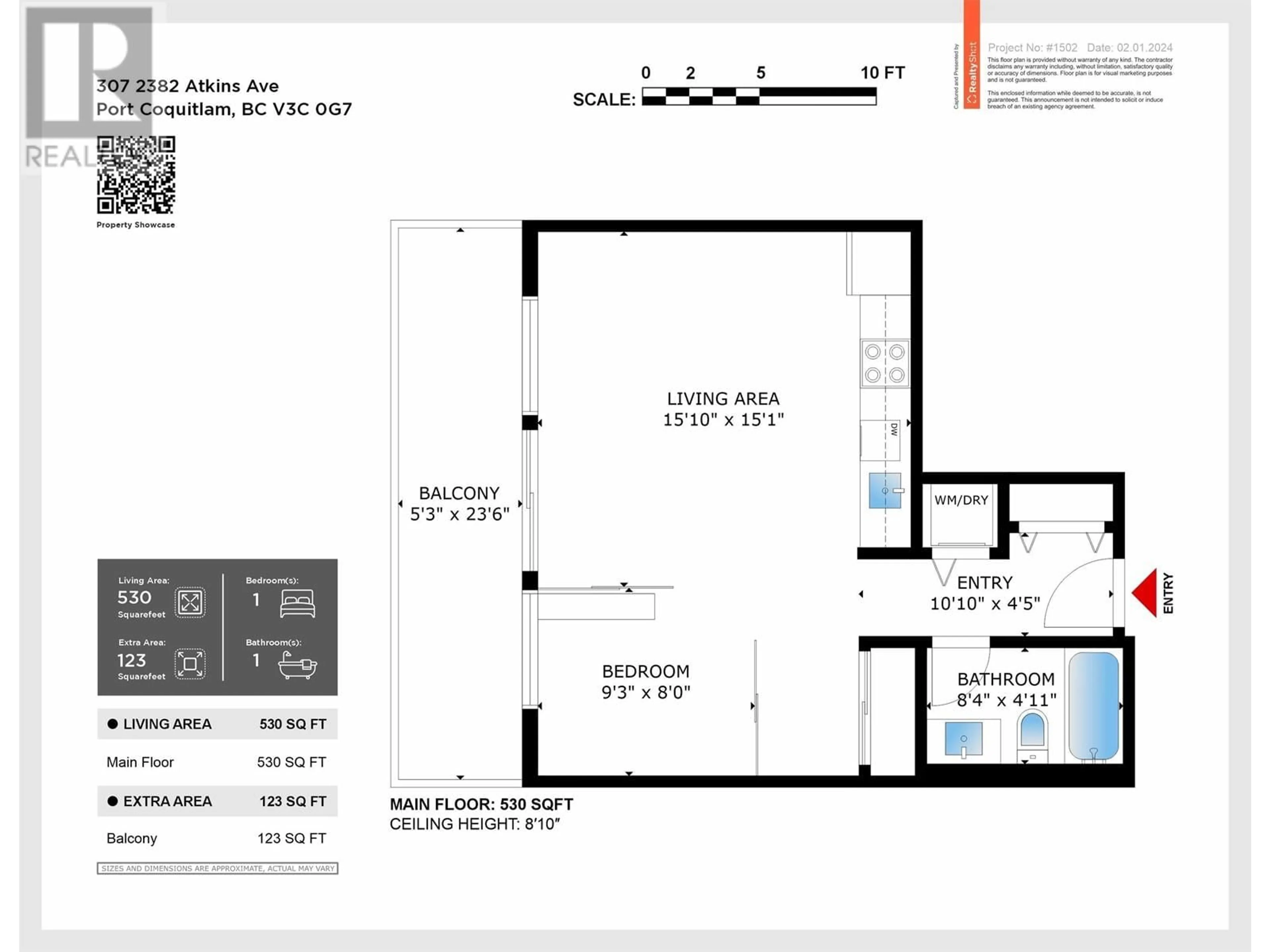 Floor plan for 307 - 2382 ATKINS AVENUE, Port Coquitlam British Columbia V3C0G7