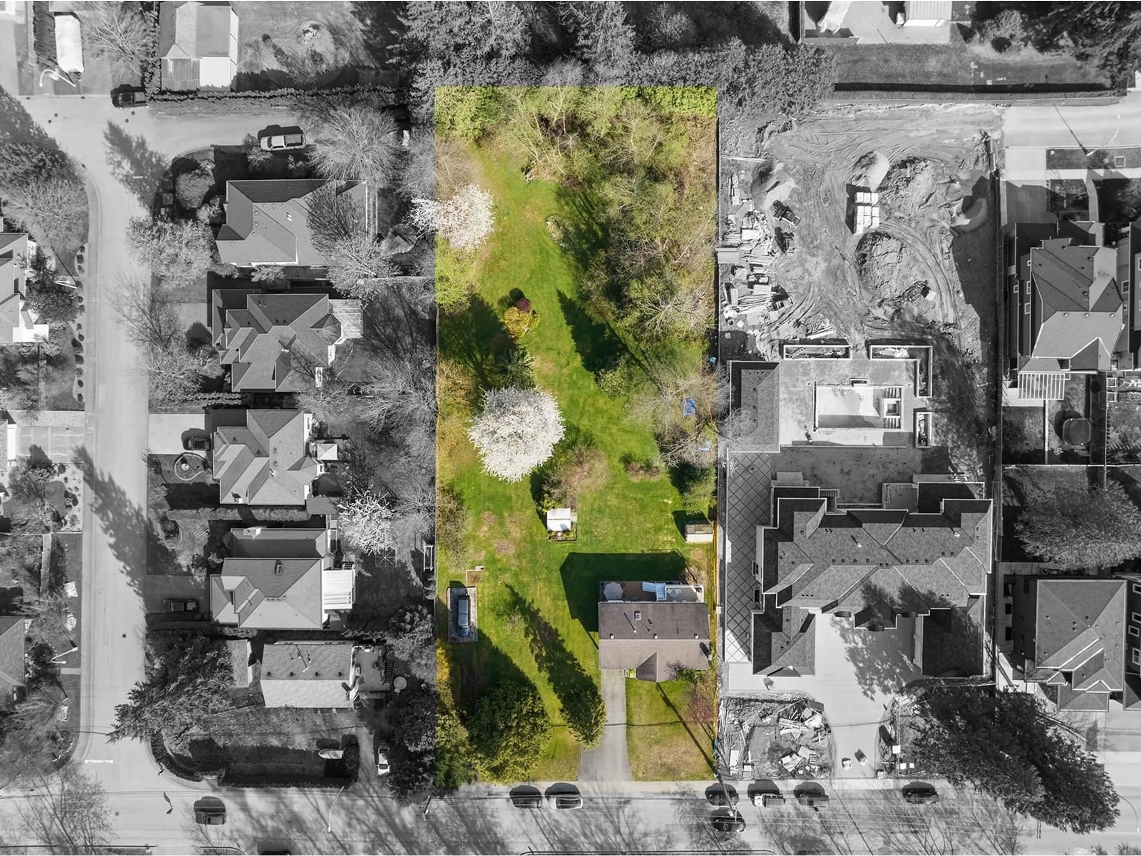 A pic from outside/outdoor area/front of a property/back of a property/a pic from drone, street for 11068 156, Surrey British Columbia V3R6J8