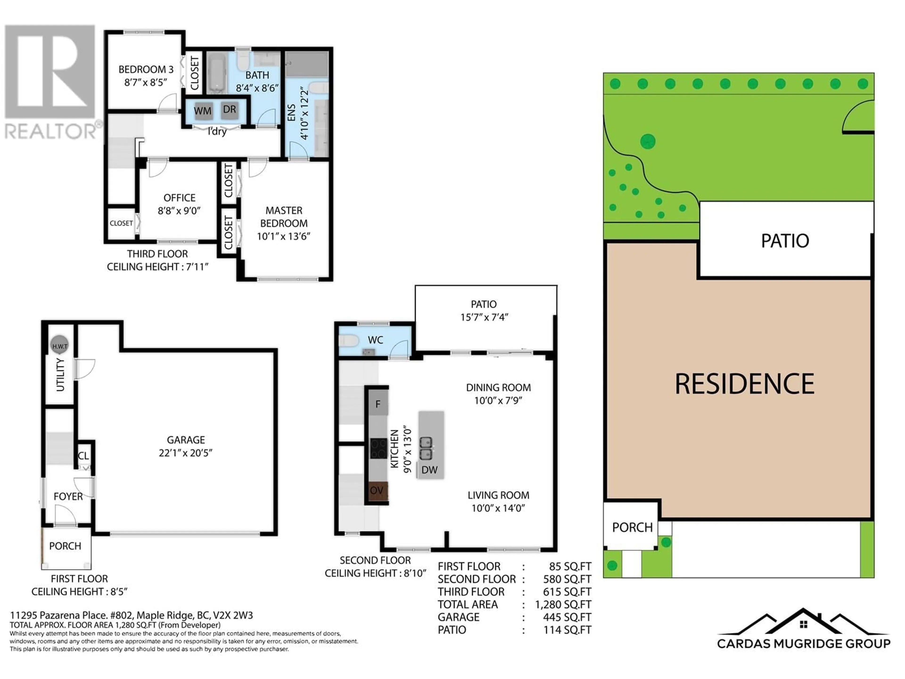 Floor plan for 802 11295 PAZARENA PLACE, Maple Ridge British Columbia V2X4K9