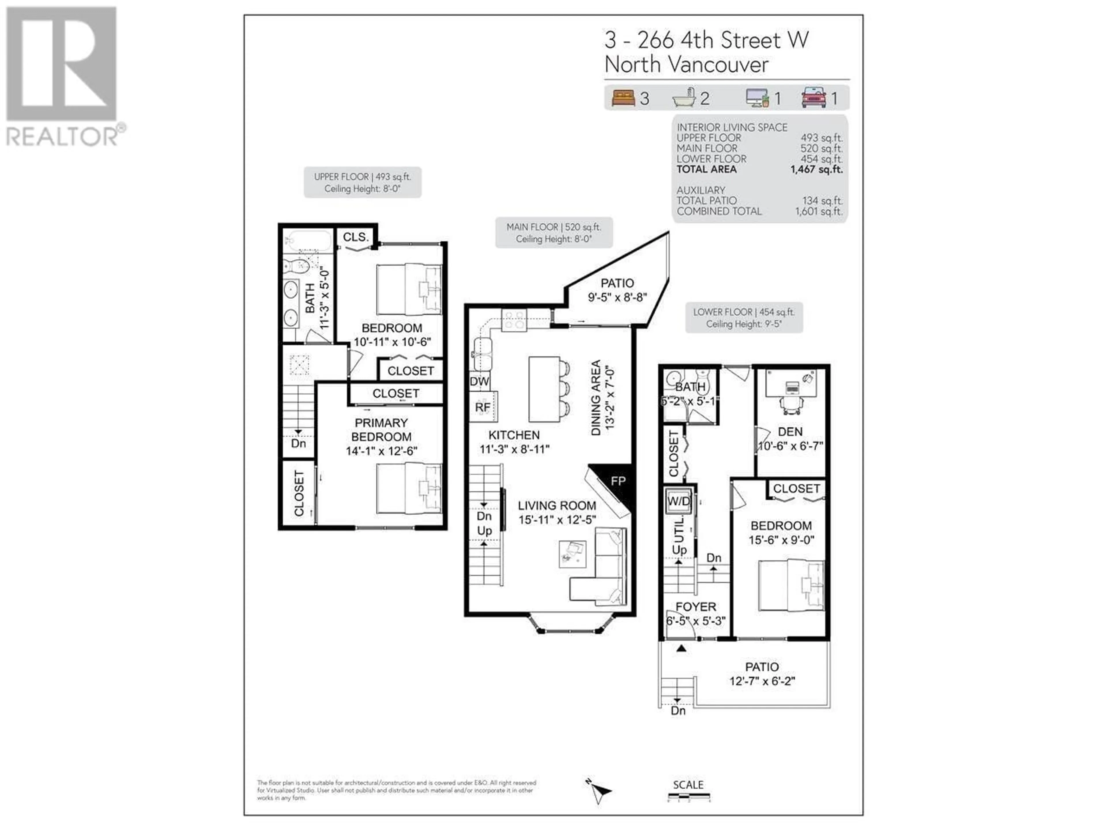 Floor plan for 3 266 W 4TH STREET, North Vancouver British Columbia V7M1H7