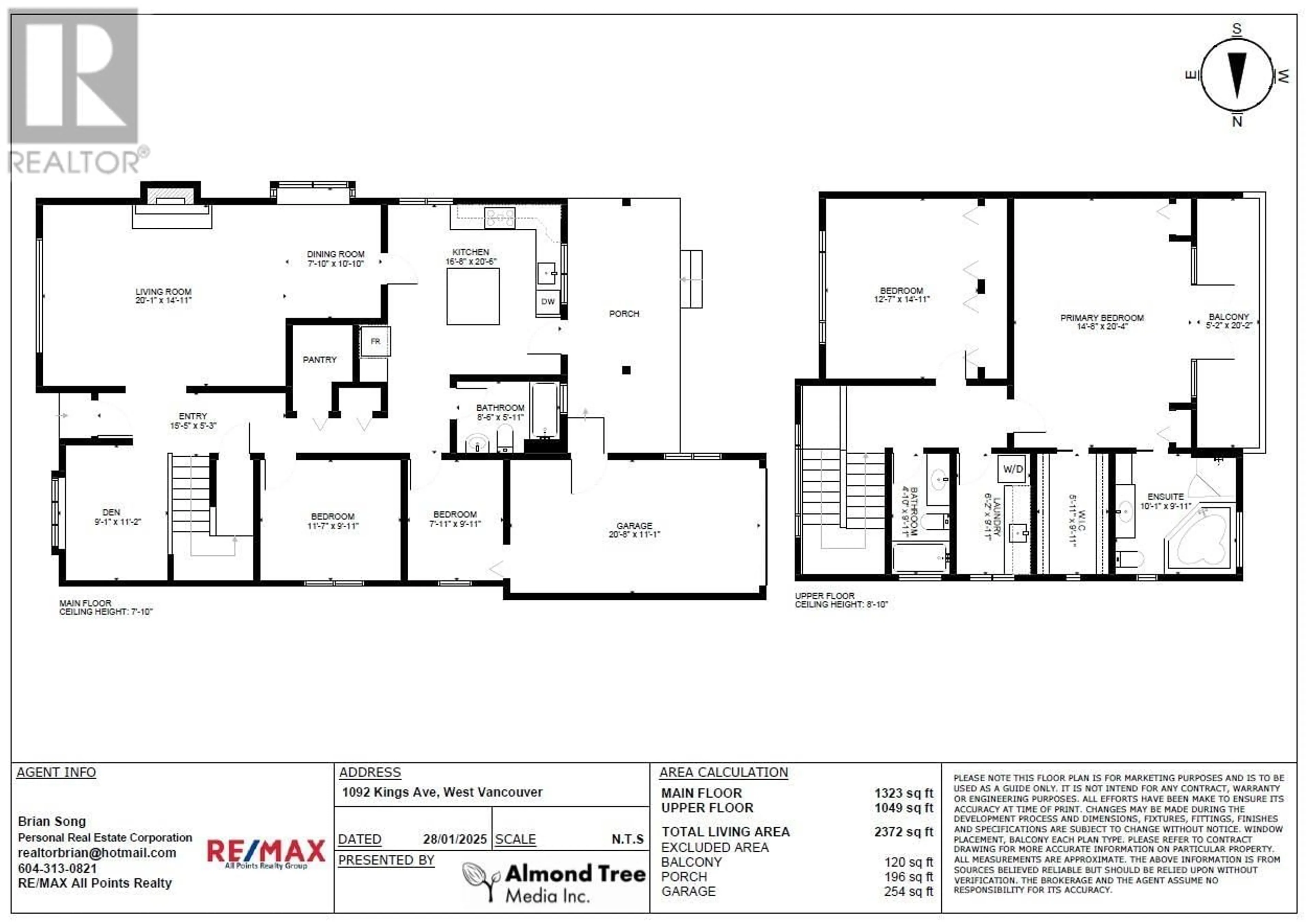 Floor plan for 1092 KINGS AVENUE, West Vancouver British Columbia V7T2B9