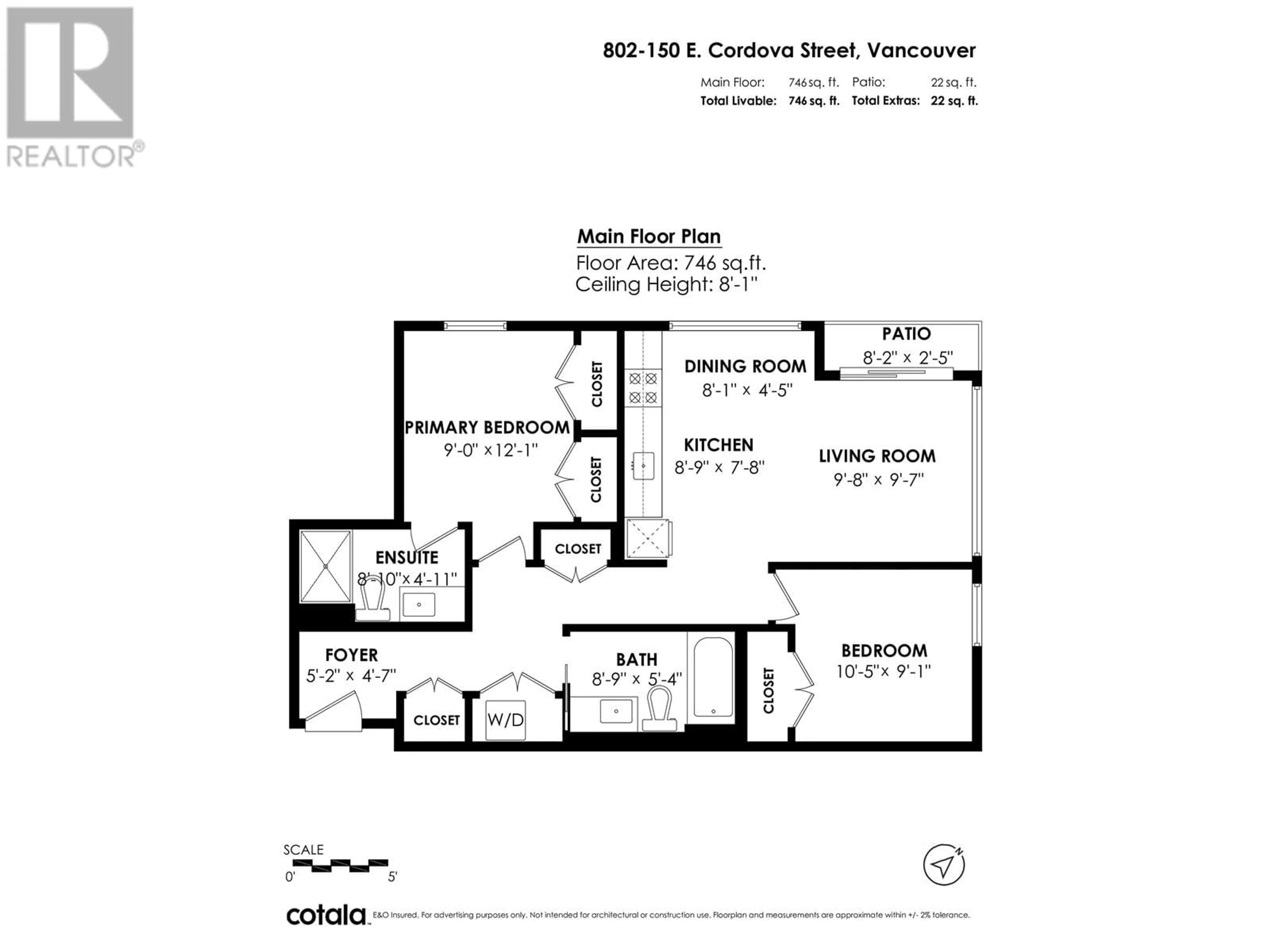 Floor plan for 802 150 E CORDOVA STREET, Vancouver British Columbia V6A0E7