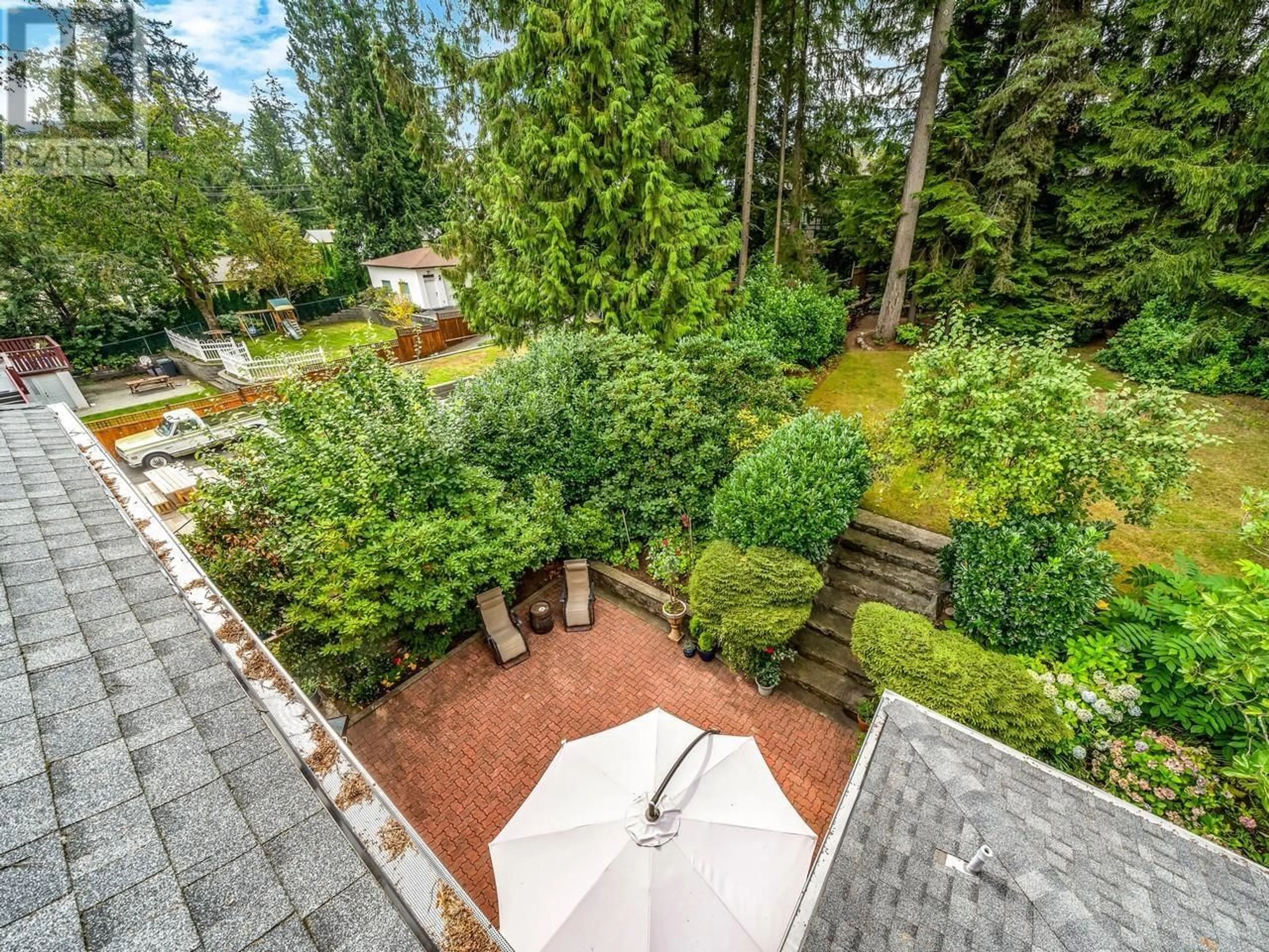 A pic from outside/outdoor area/front of a property/back of a property/a pic from drone, forest/trees view for 1071 CARNABY PLACE, North Vancouver British Columbia V7H2A2