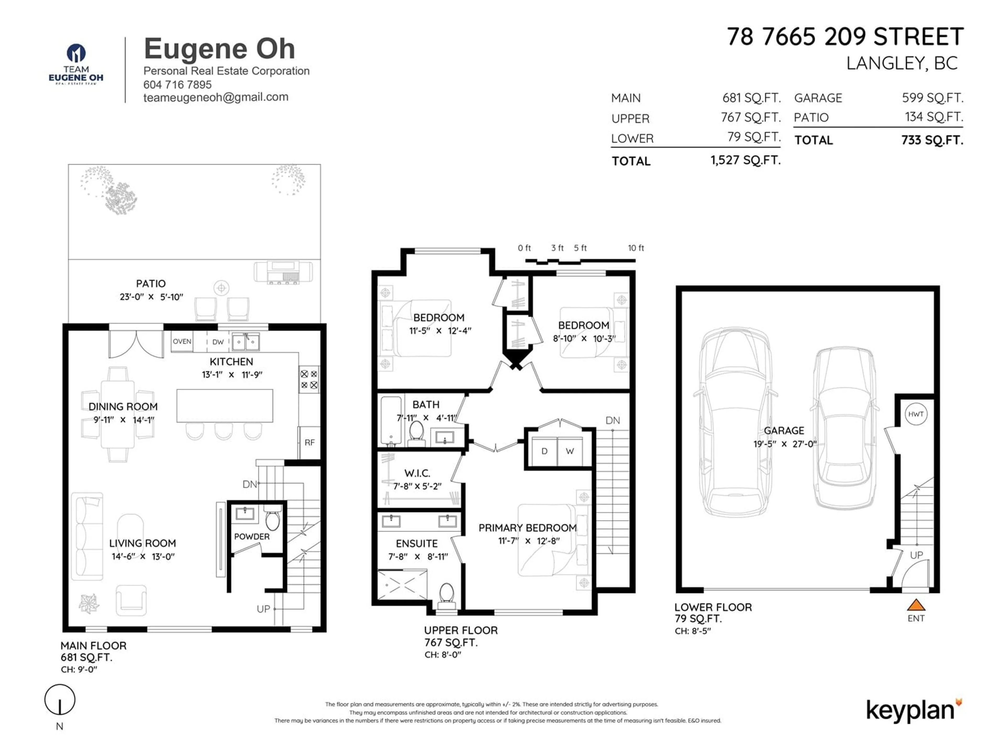 Floor plan for 78 7665 209 STREET, Langley British Columbia V2Y0V2