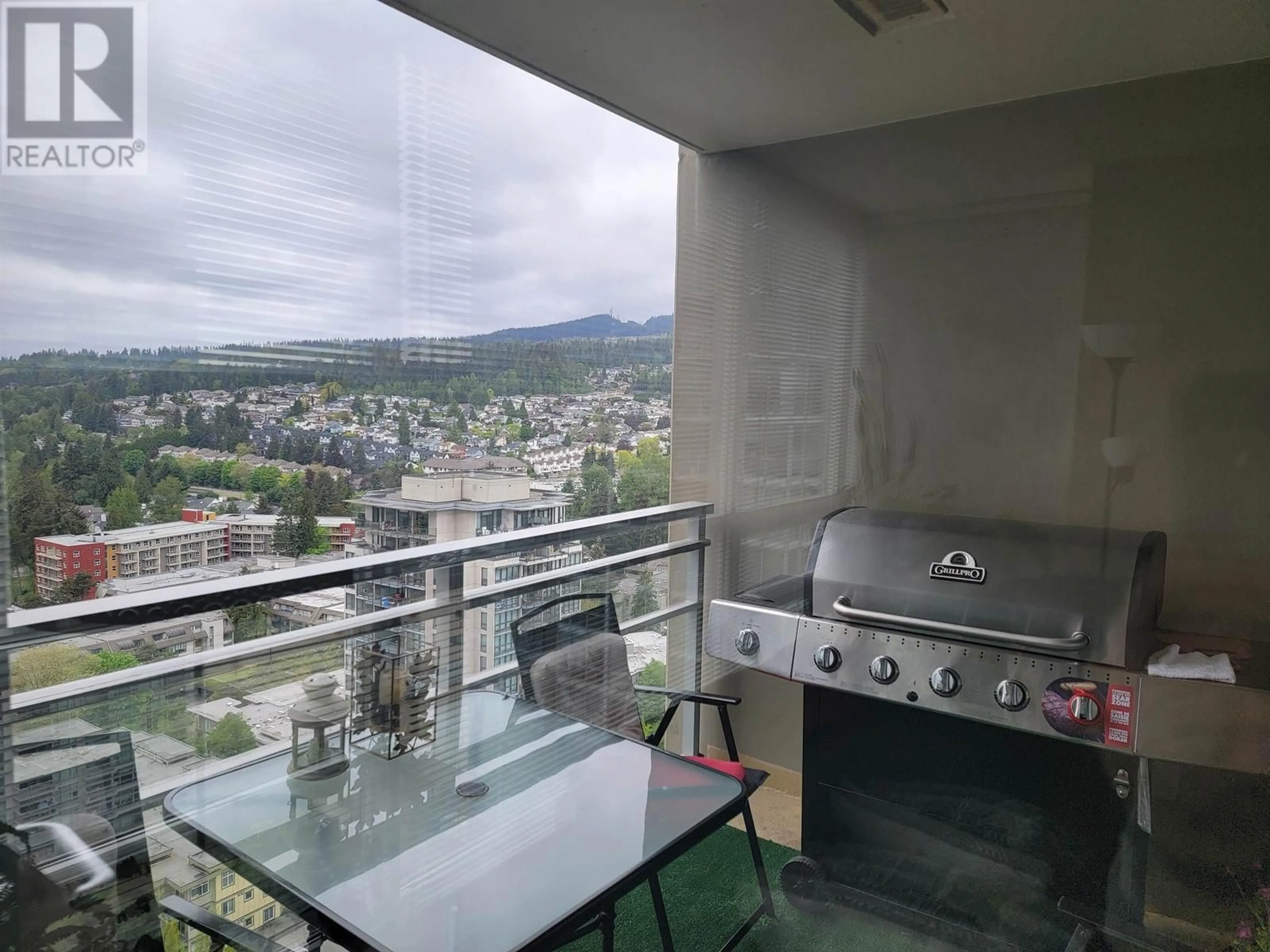 Balcony in the apartment, city buildings view from balcony for 2807 - 2978 GLEN DRIVE, Coquitlam British Columbia V3B0C3