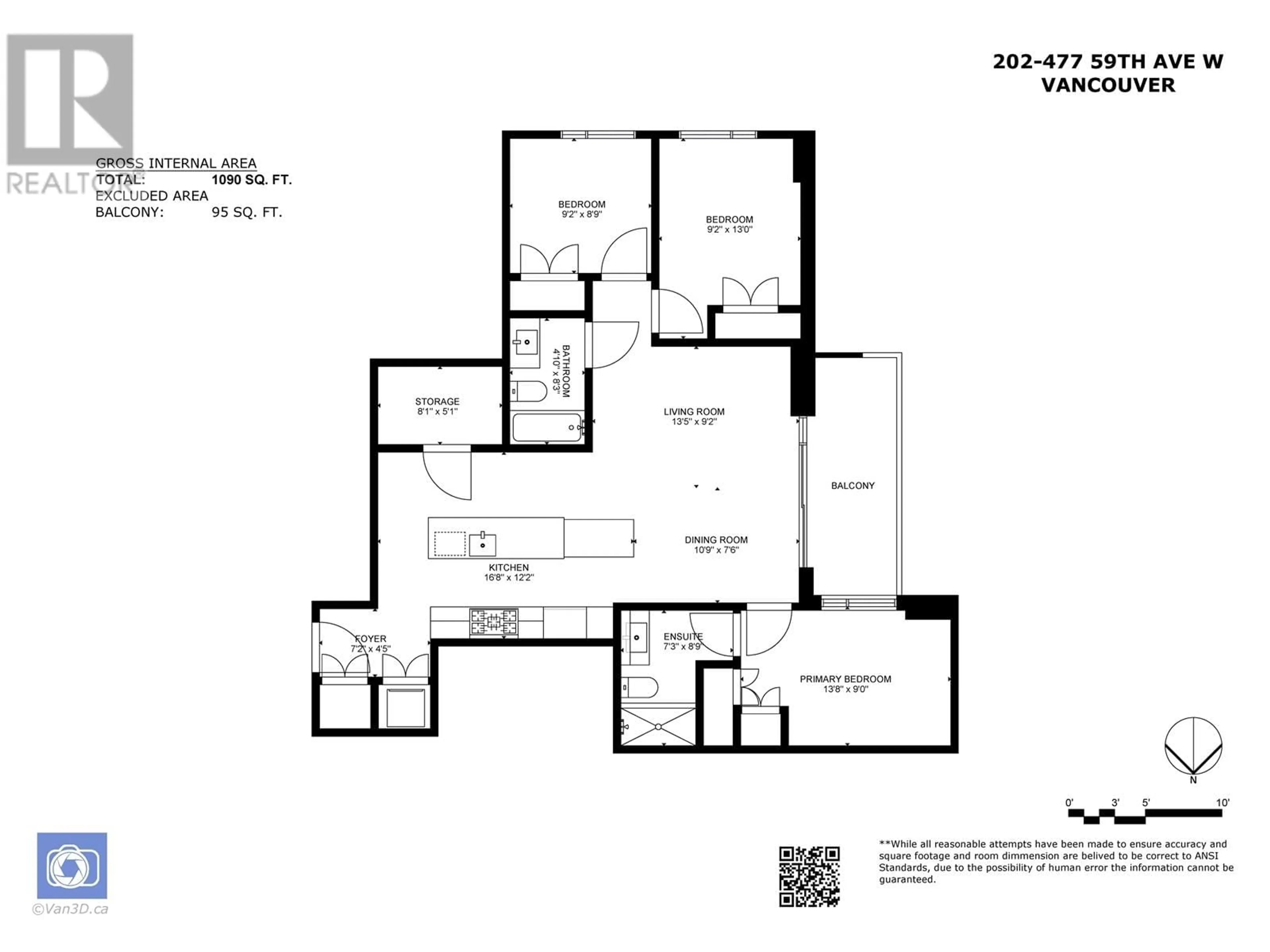 Floor plan for 202 477 W 59TH AVENUE, Vancouver British Columbia V5X1X4