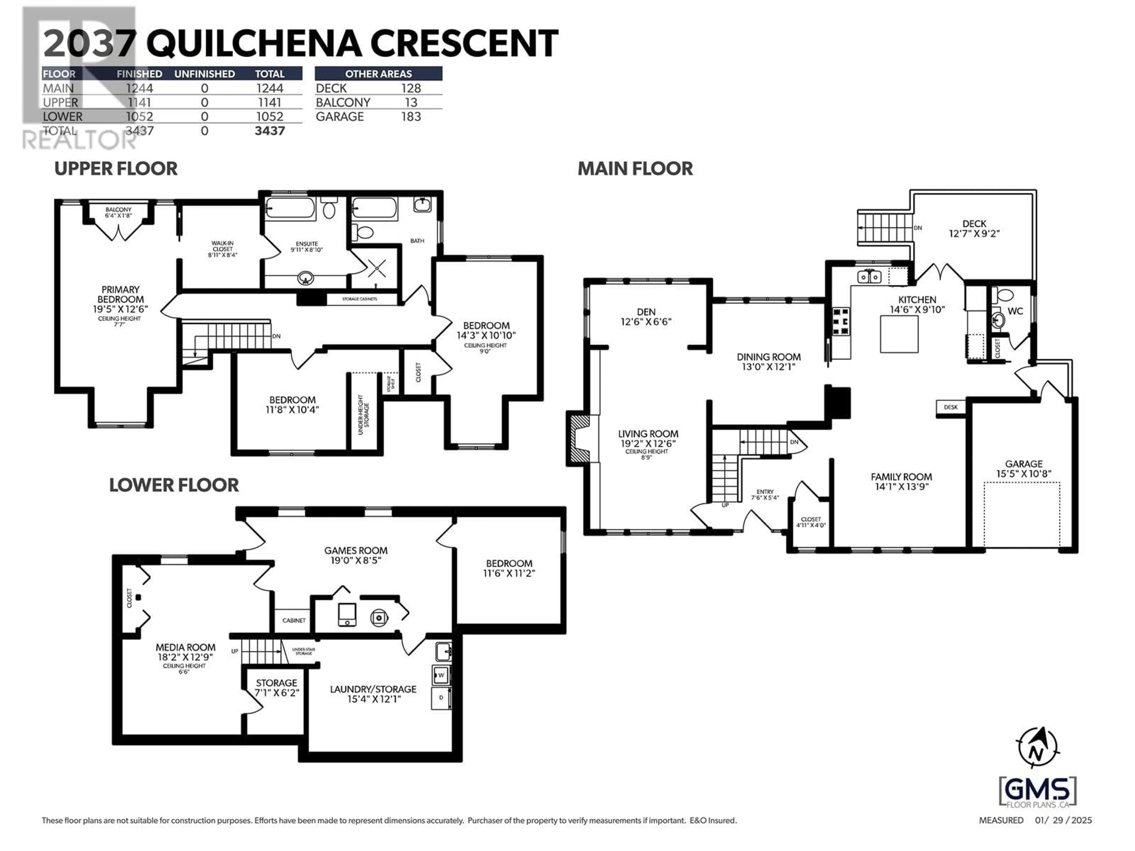 Floor plan for 2037 QUILCHENA CRESCENT, Vancouver British Columbia V6M1E2