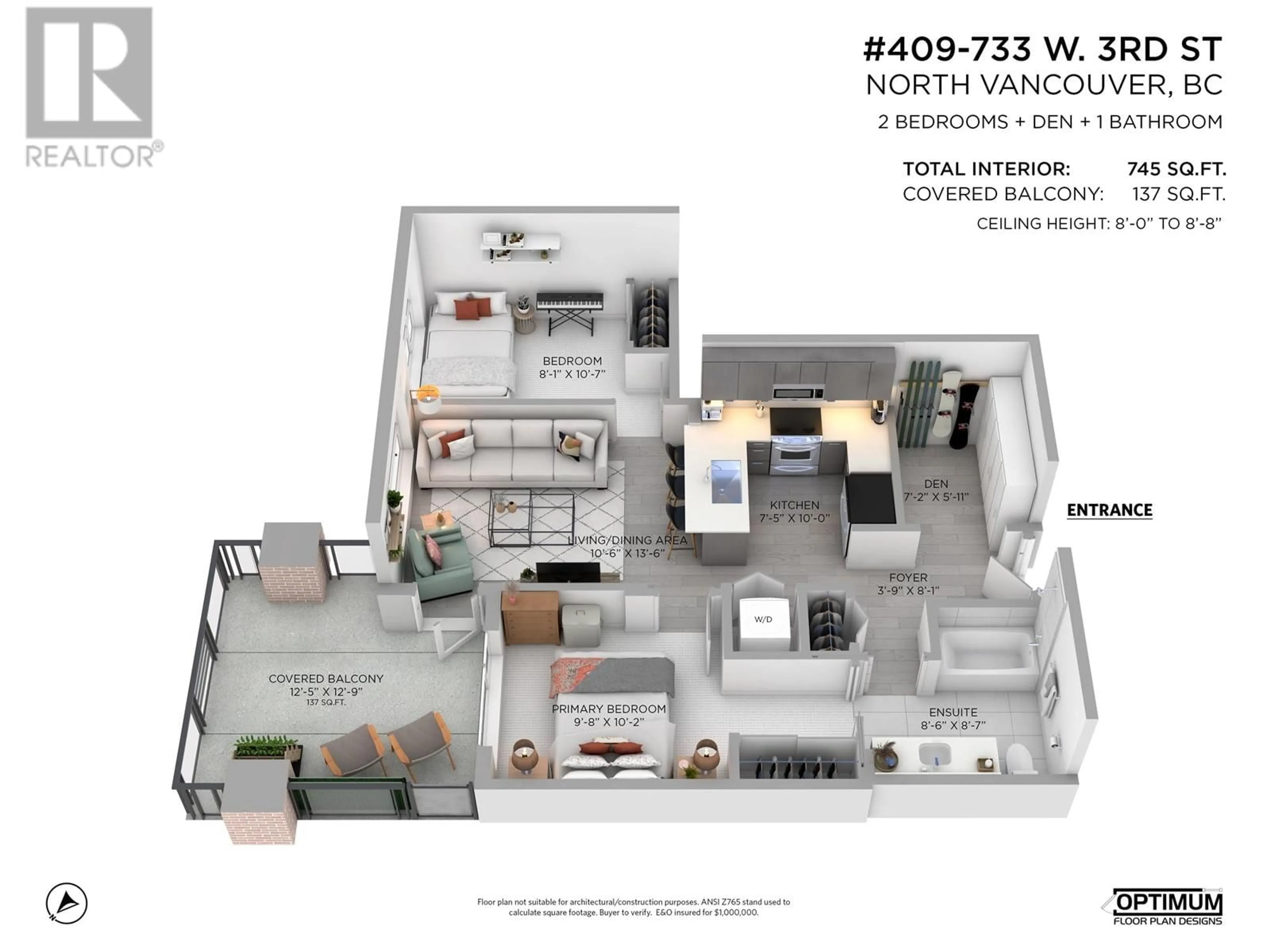 Floor plan for 409 733 W 3RD STREET, North Vancouver British Columbia V7M0C8