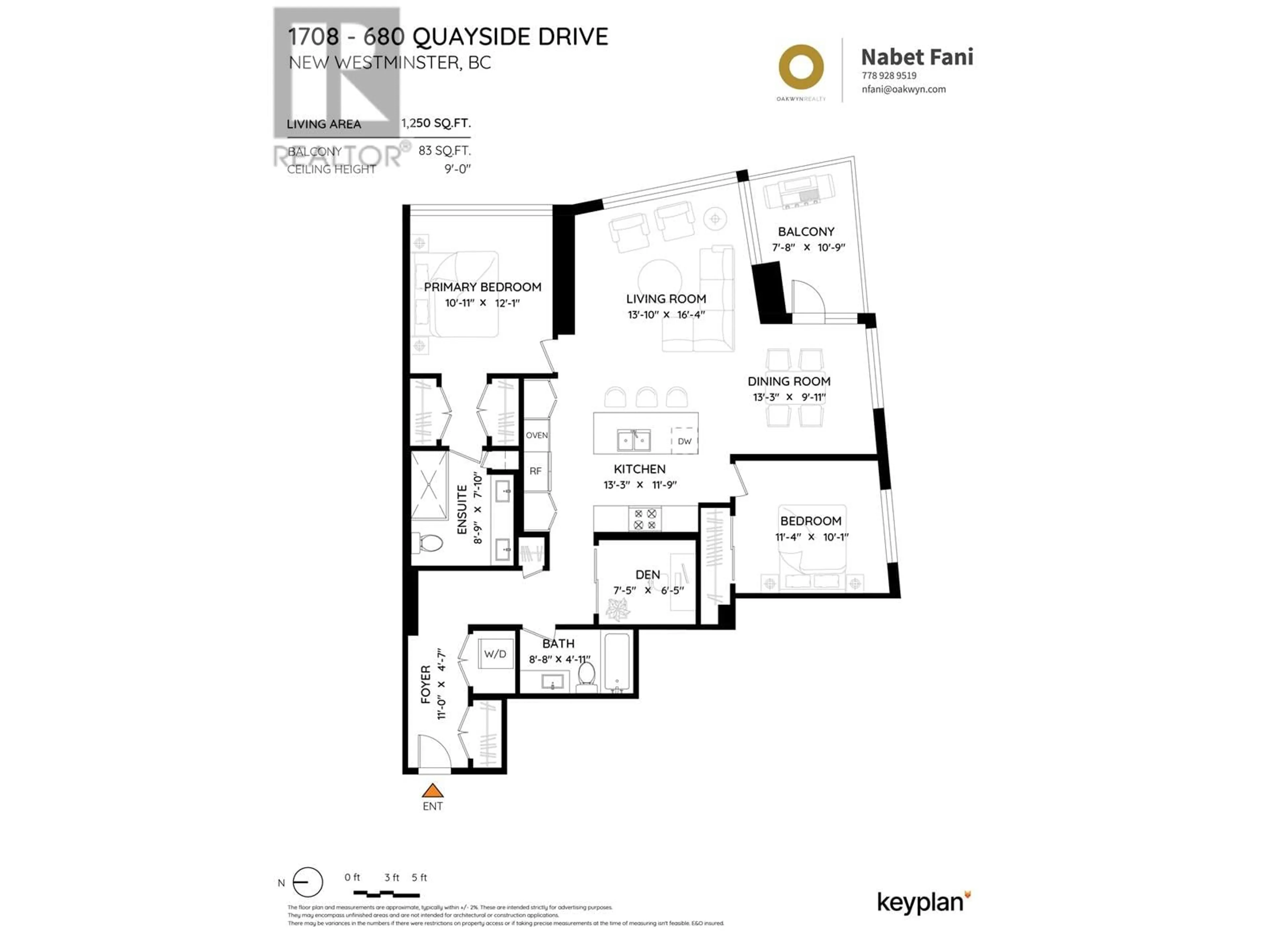 Floor plan for 1708 680 QUAYSIDE DRIVE, New Westminster British Columbia V3M0P2