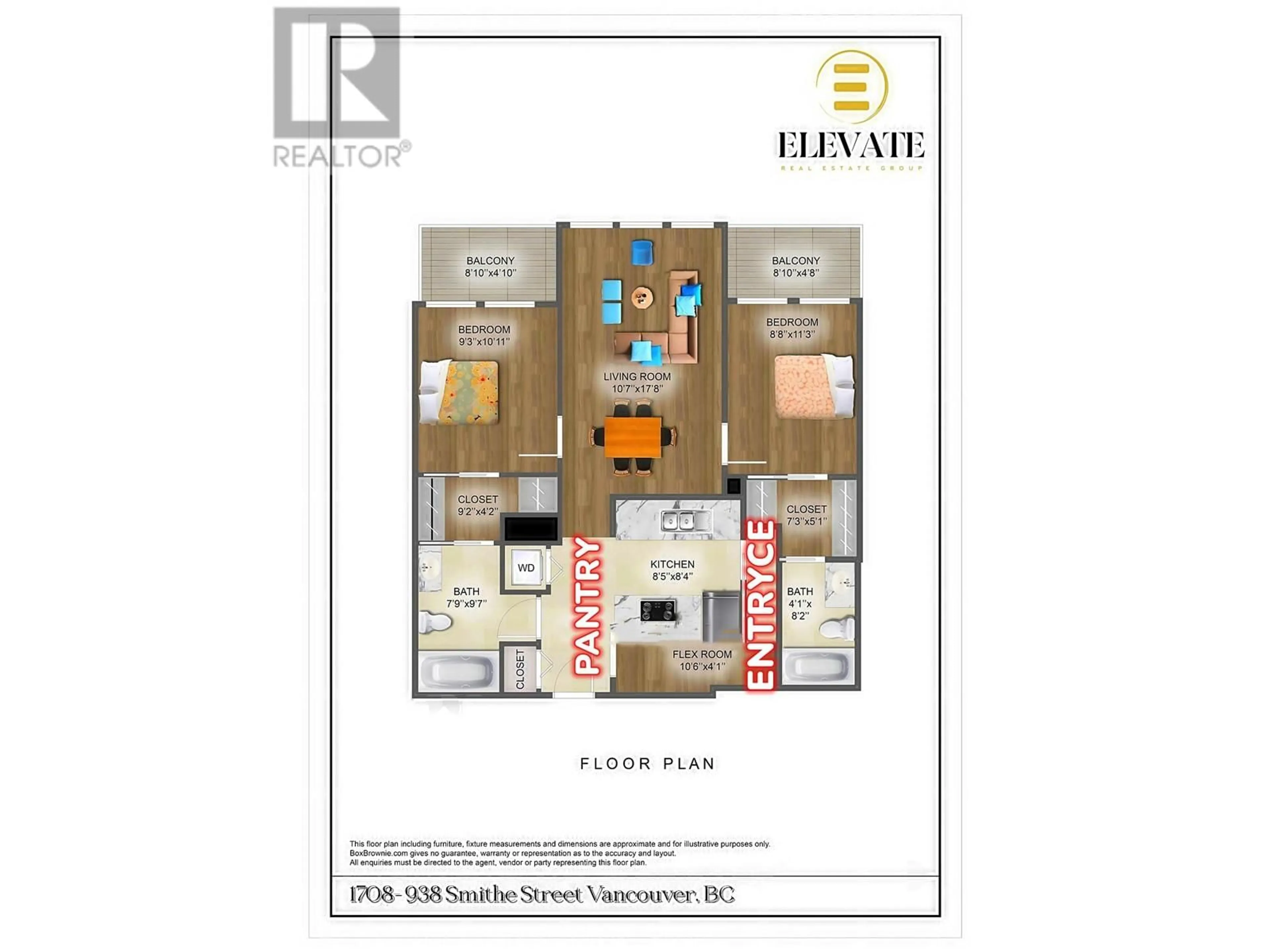 Floor plan for 1708 938 SMITHE STREET, Vancouver British Columbia V6Z3H8