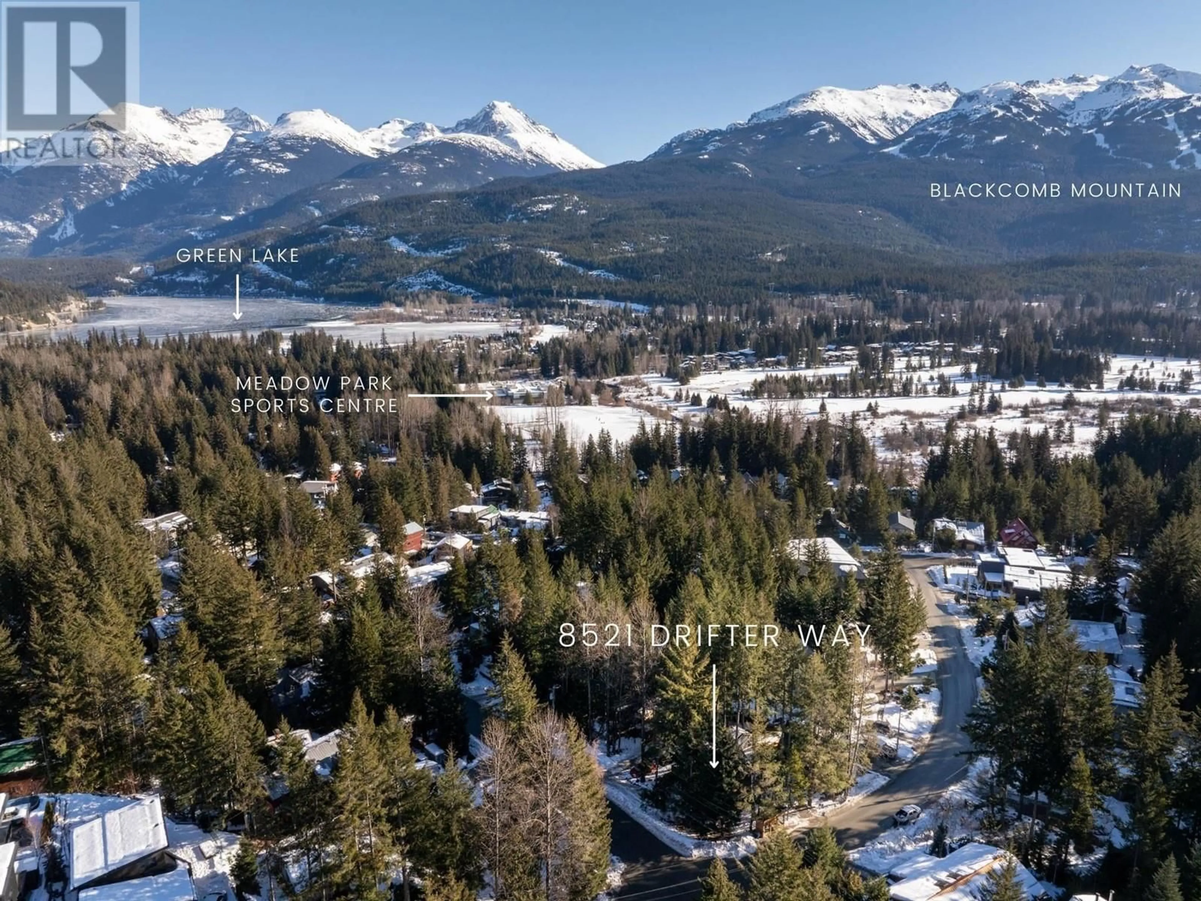 A pic from outside/outdoor area/front of a property/back of a property/a pic from drone, mountain view for 8521 DRIFTER WAY, Whistler British Columbia V8E0G2