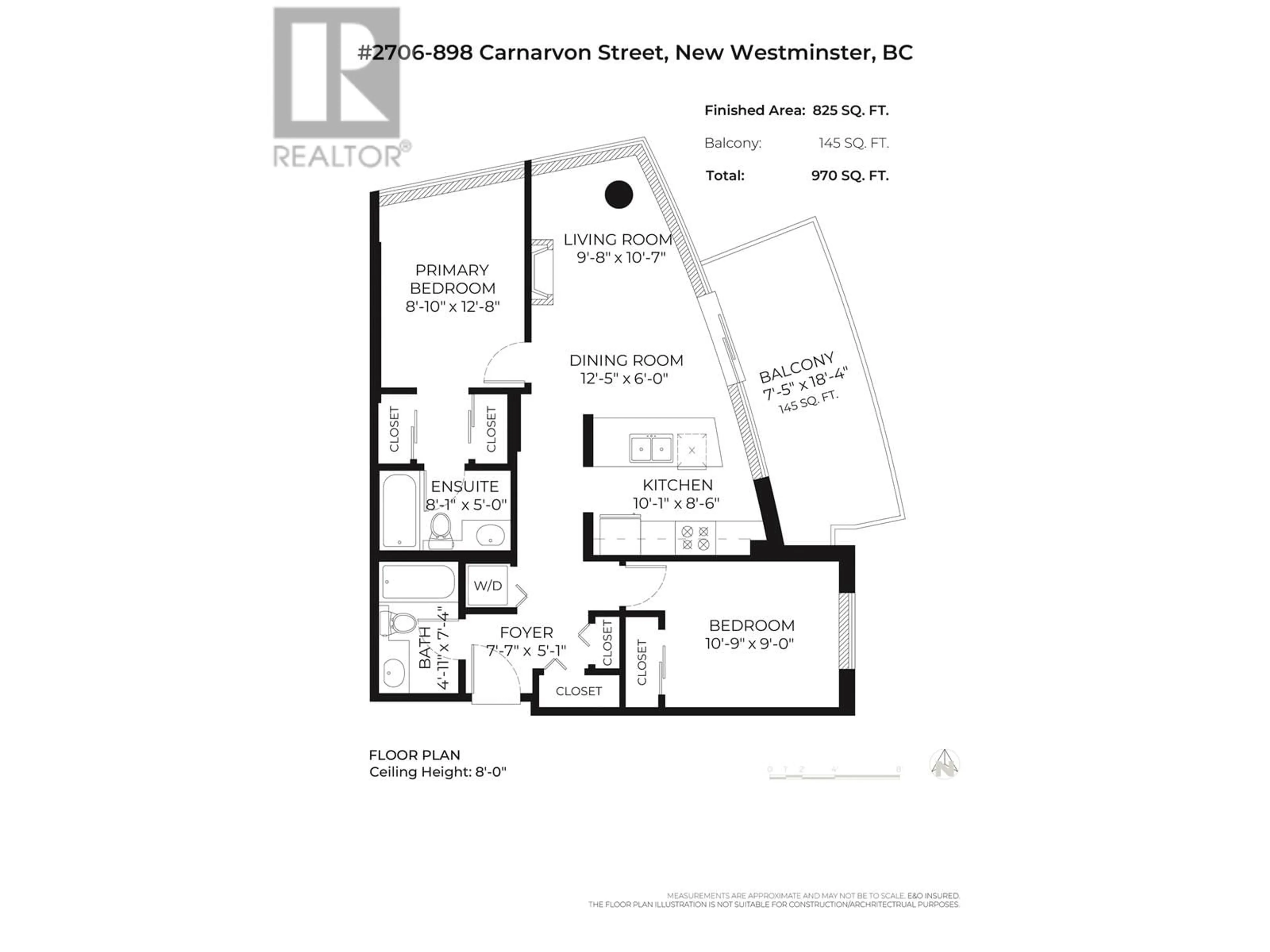 Floor plan for 2706 898 CARNARVON STREET, New Westminster British Columbia V3M0C3