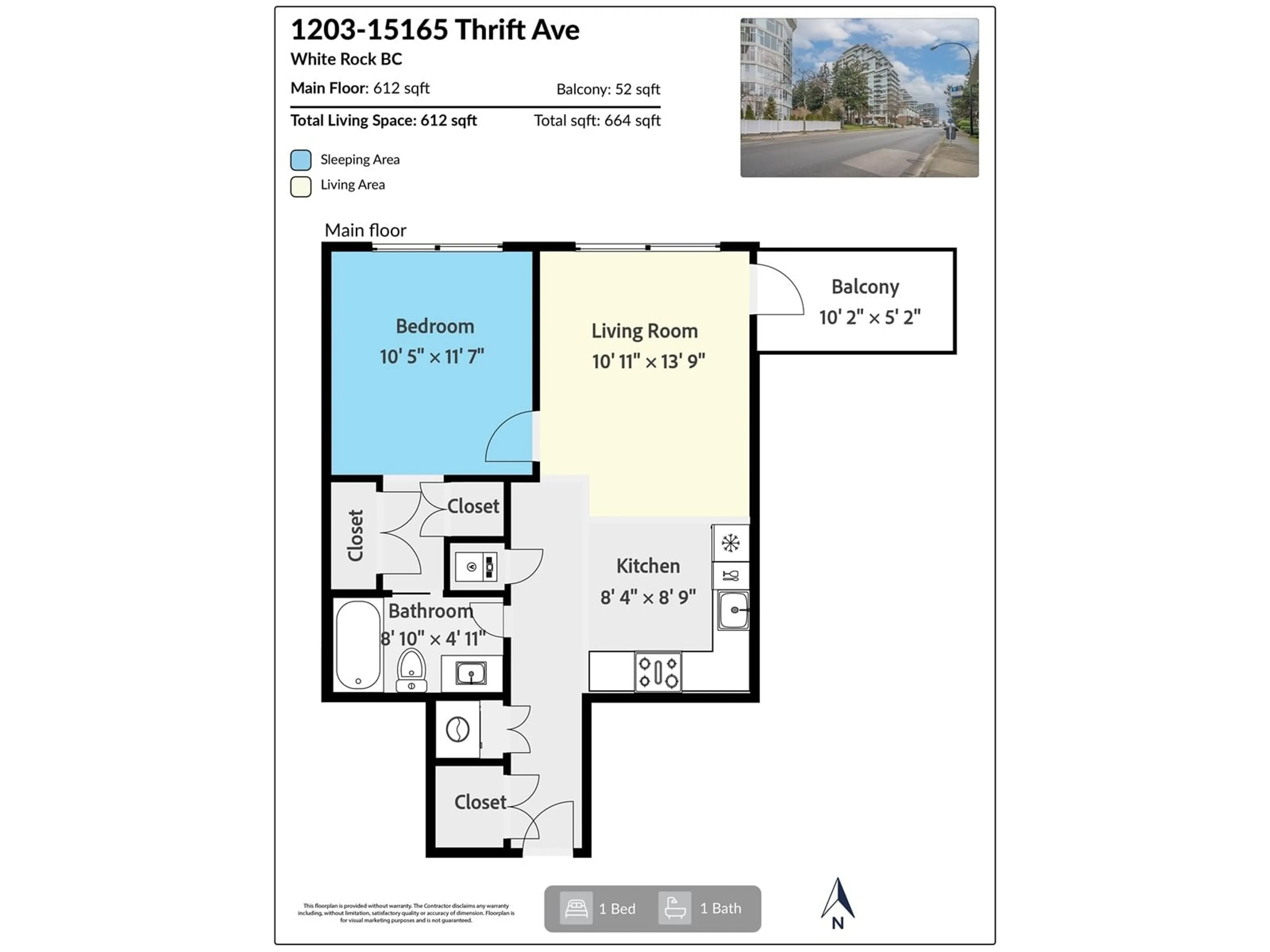 Floor plan for 1203 15165 THRIFT AVENUE, White Rock British Columbia V4B0C1