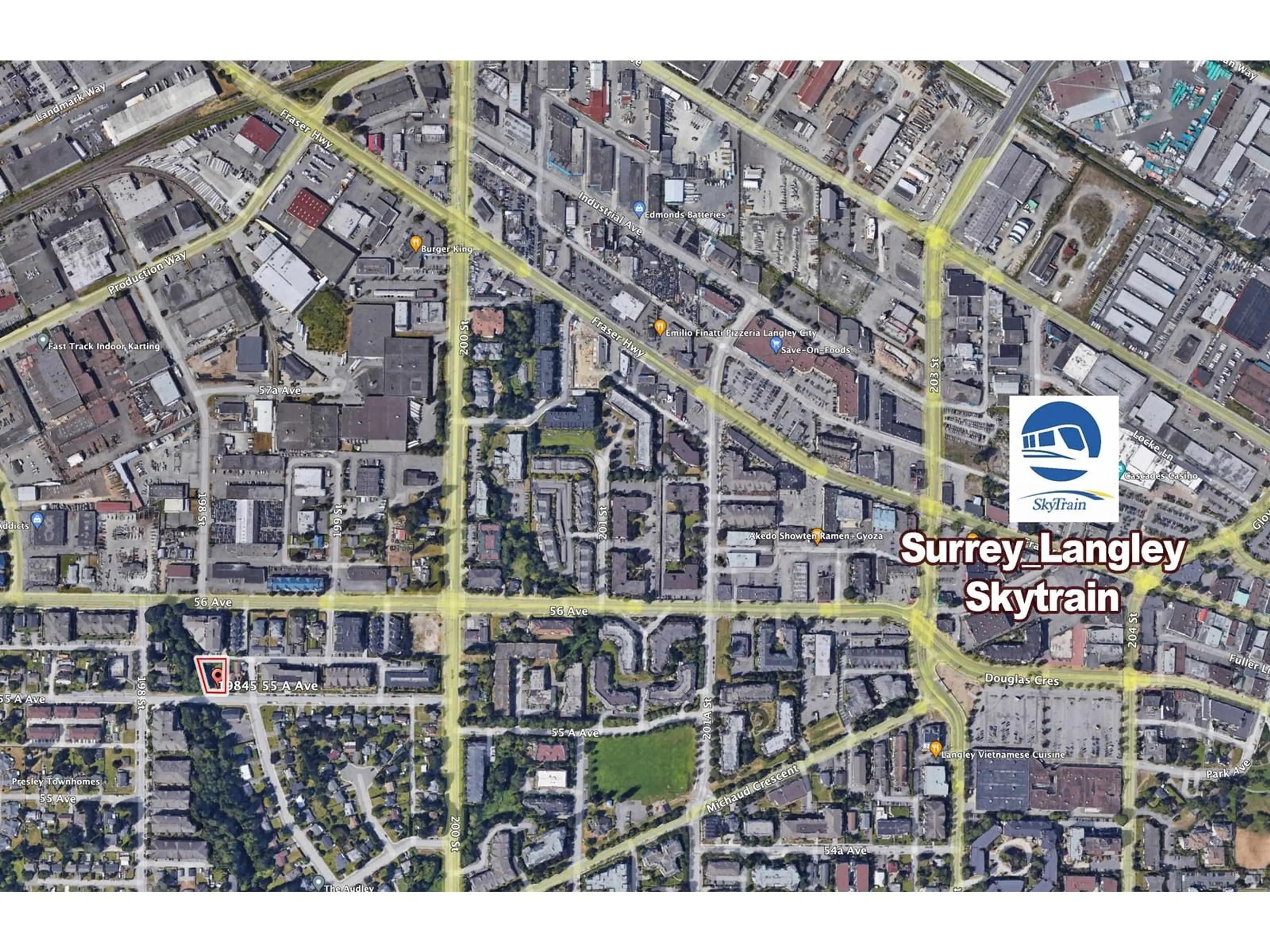 Picture of a map for 19845 55A, Langley British Columbia V3A3X3