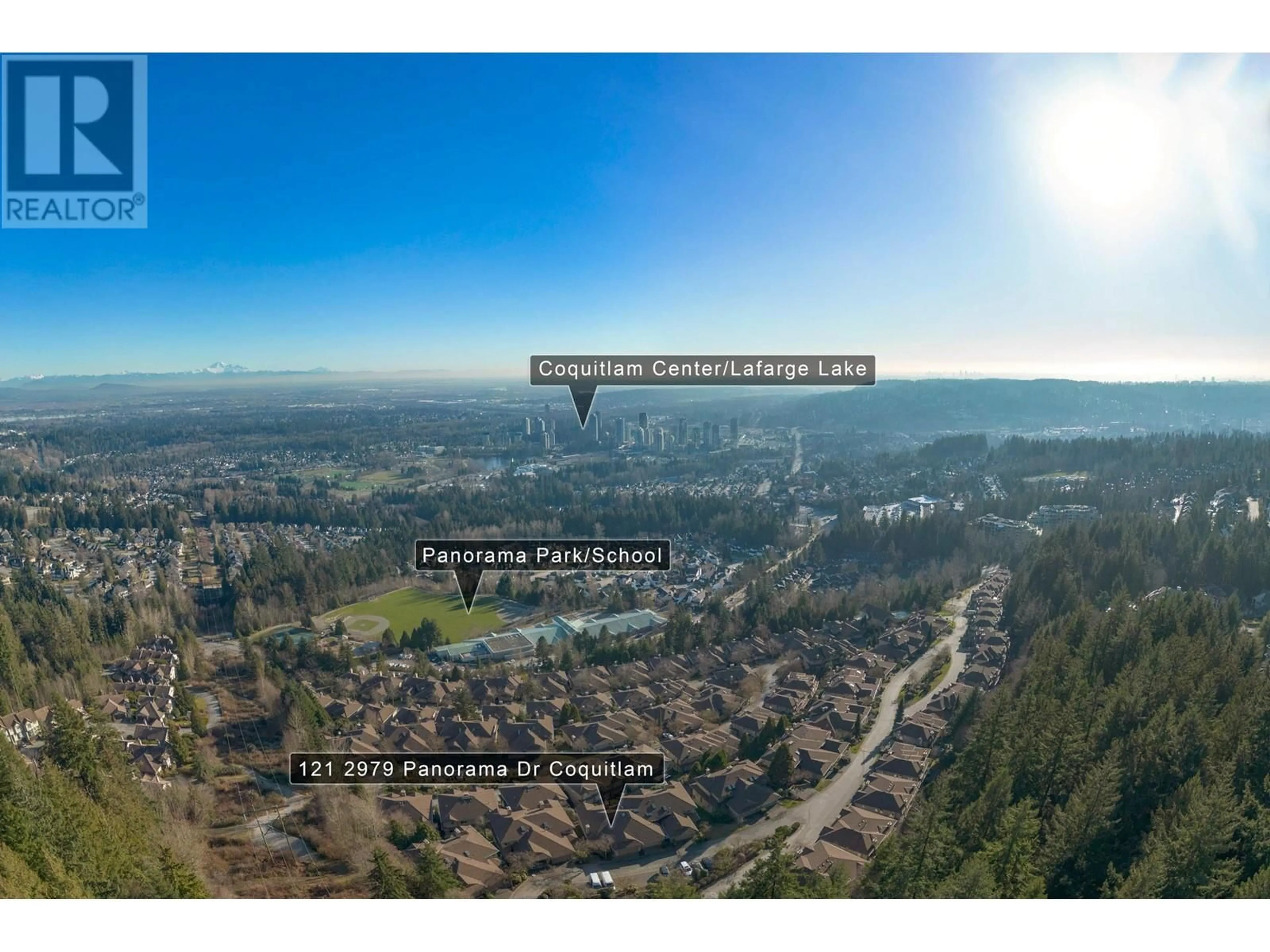 A pic from outside/outdoor area/front of a property/back of a property/a pic from drone, mountain view for 121 2979 PANORAMA DRIVE, Coquitlam British Columbia V3E2W8