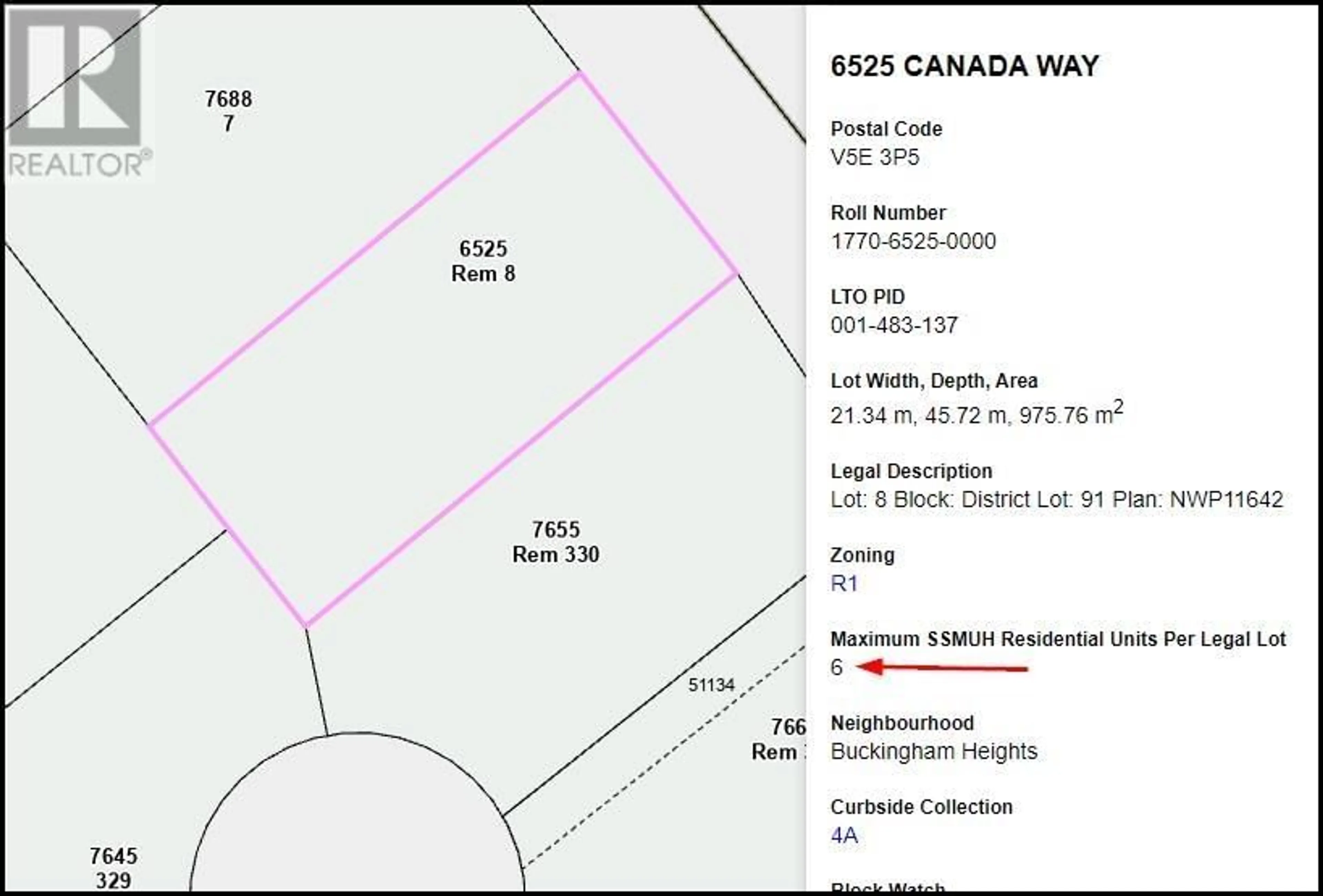 Picture of a map for 6525 CANADA WAY, Burnaby British Columbia V5E3P5