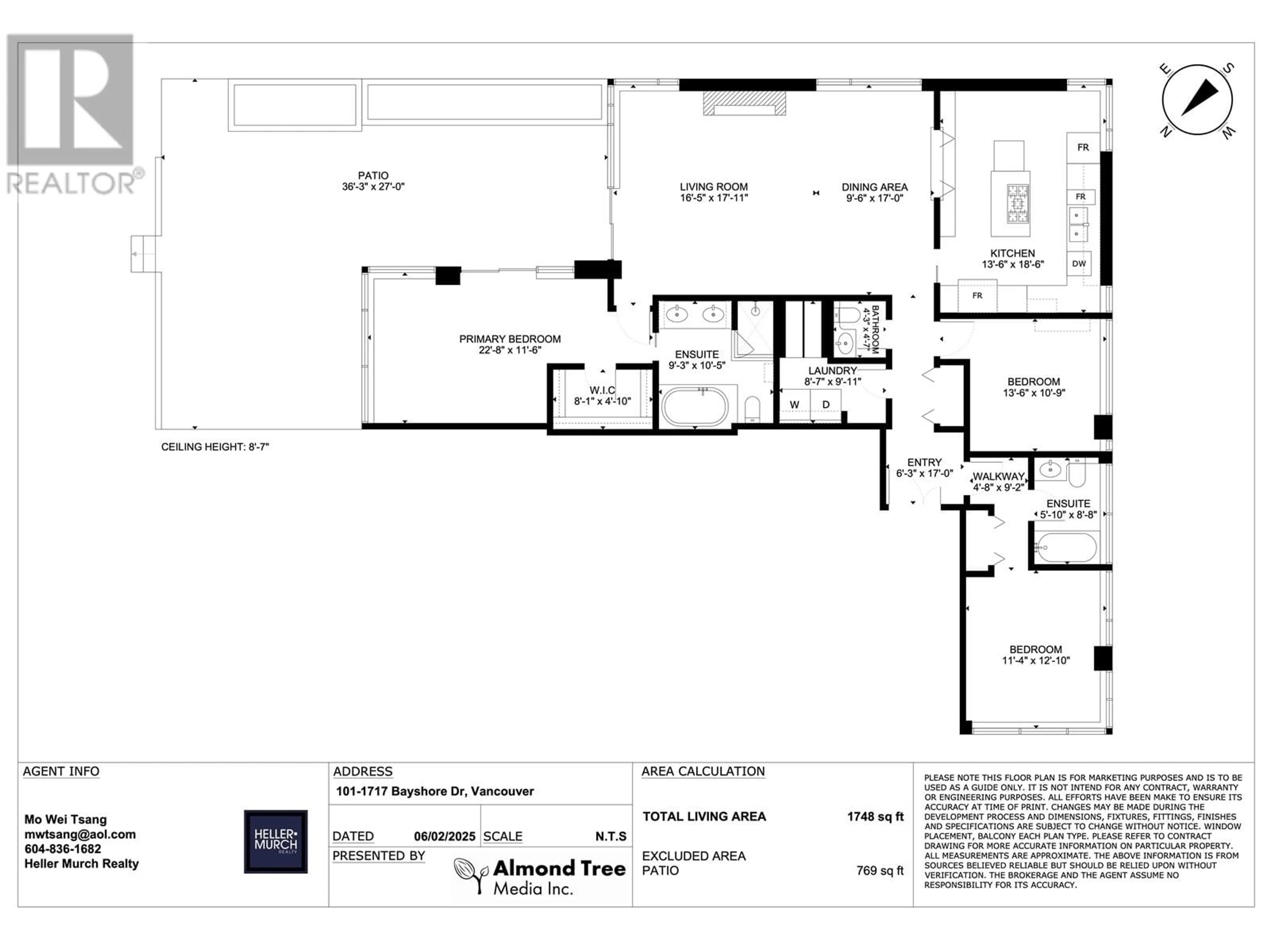 Floor plan for 101 1717 BAYSHORE DRIVE, Vancouver British Columbia V6G3H3