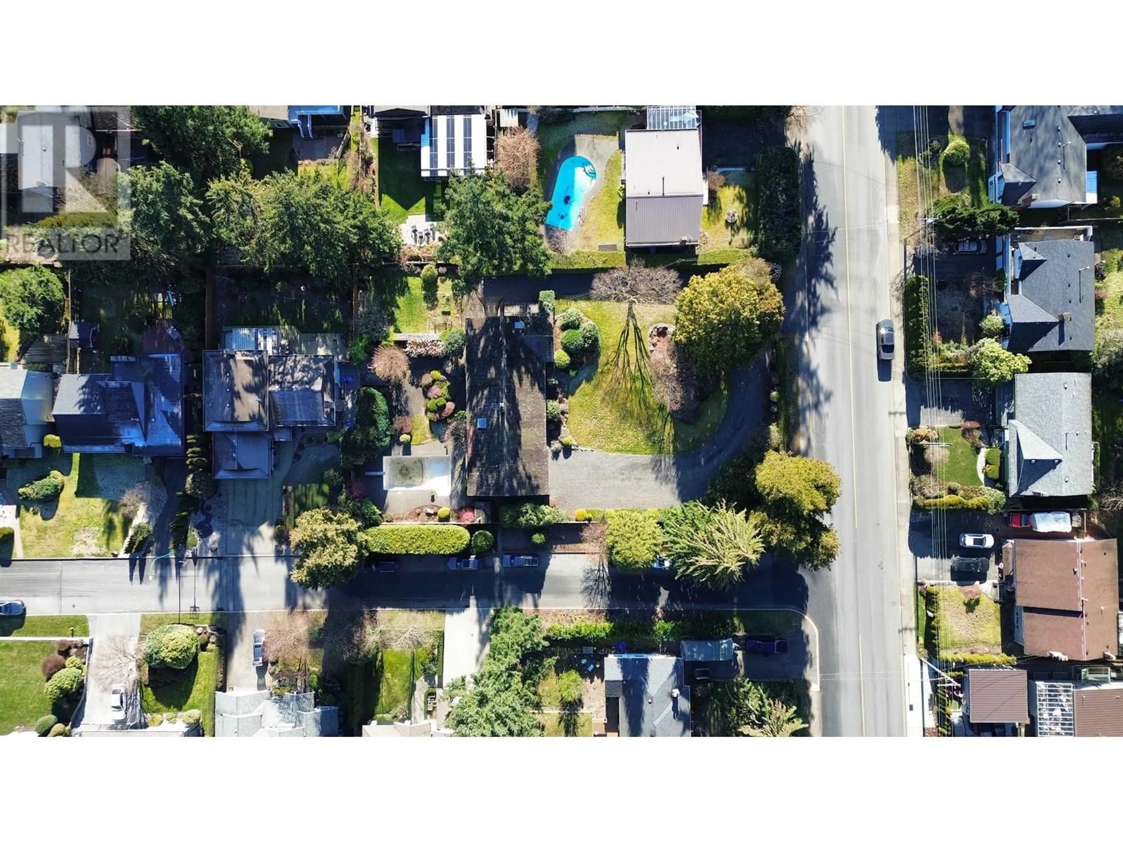 A pic from outside/outdoor area/front of a property/back of a property/a pic from drone, street for 1488 BERKLEY ROAD, North Vancouver British Columbia V7H1Y7