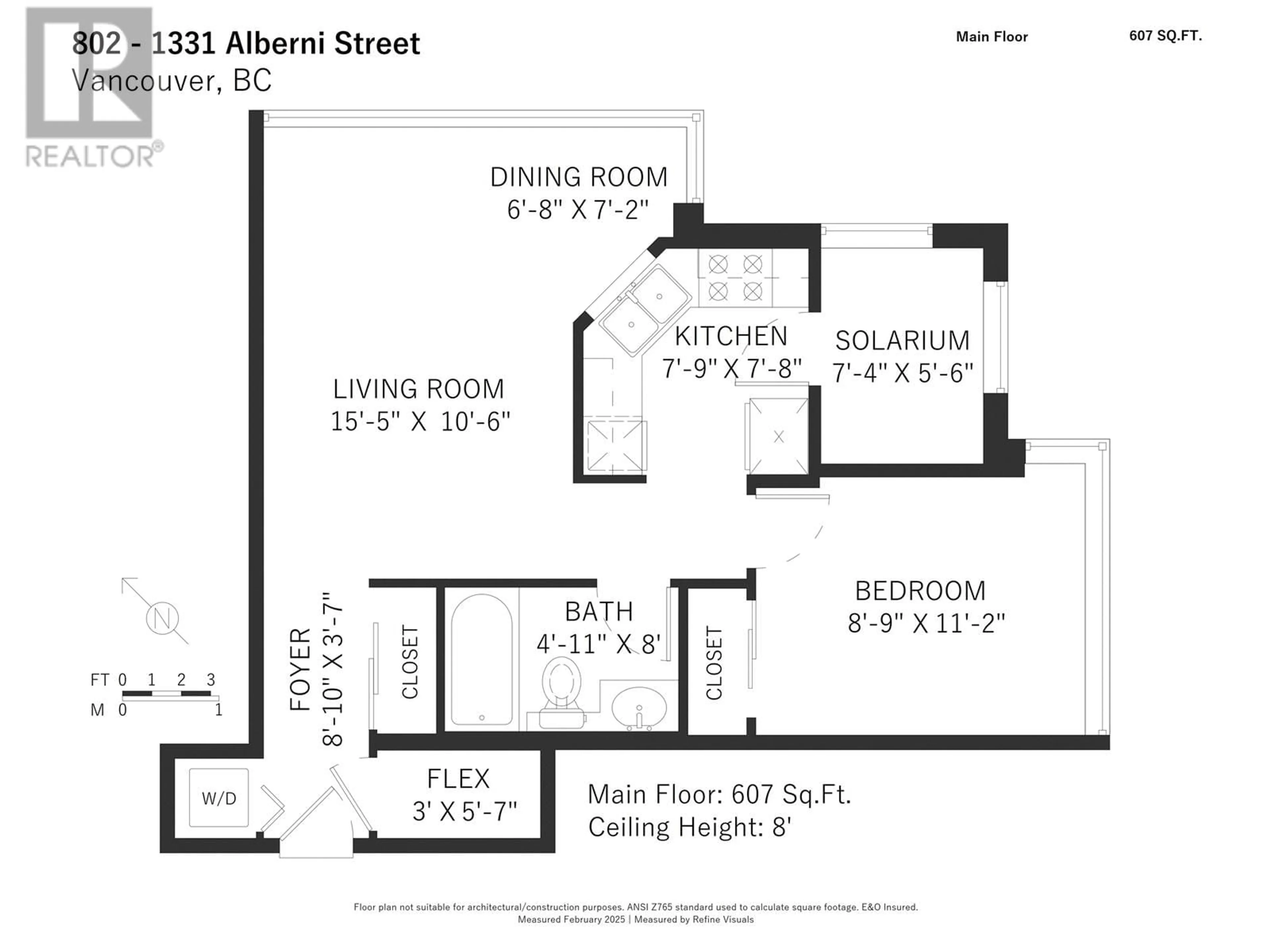 Floor plan for 802 1331 ALBERNI STREET, Vancouver British Columbia V6E4S1