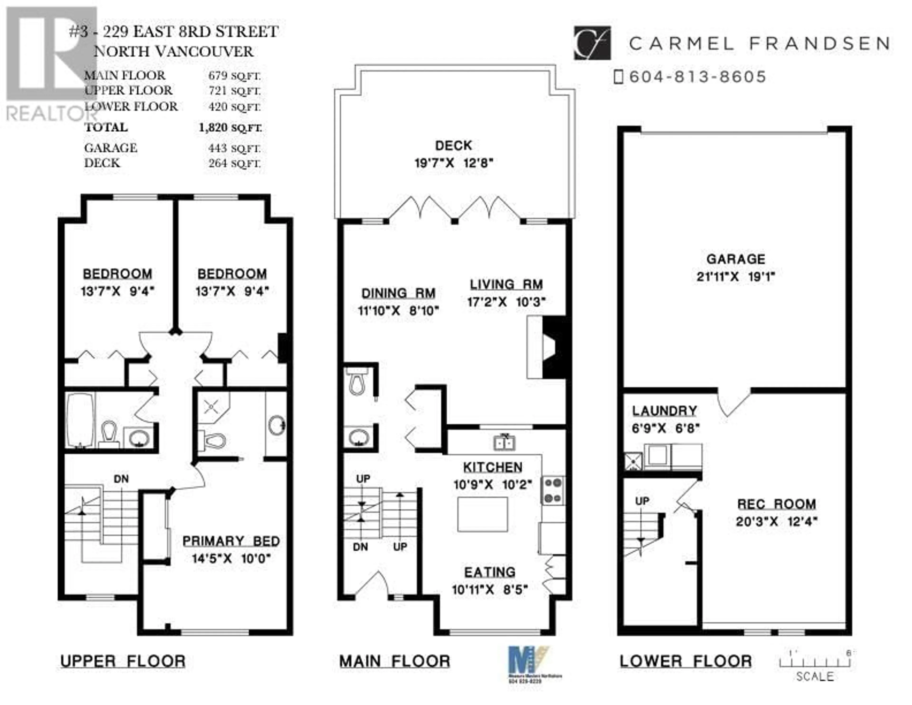 Floor plan for 3 229 E 8TH STREET, North Vancouver British Columbia V7L1Y9