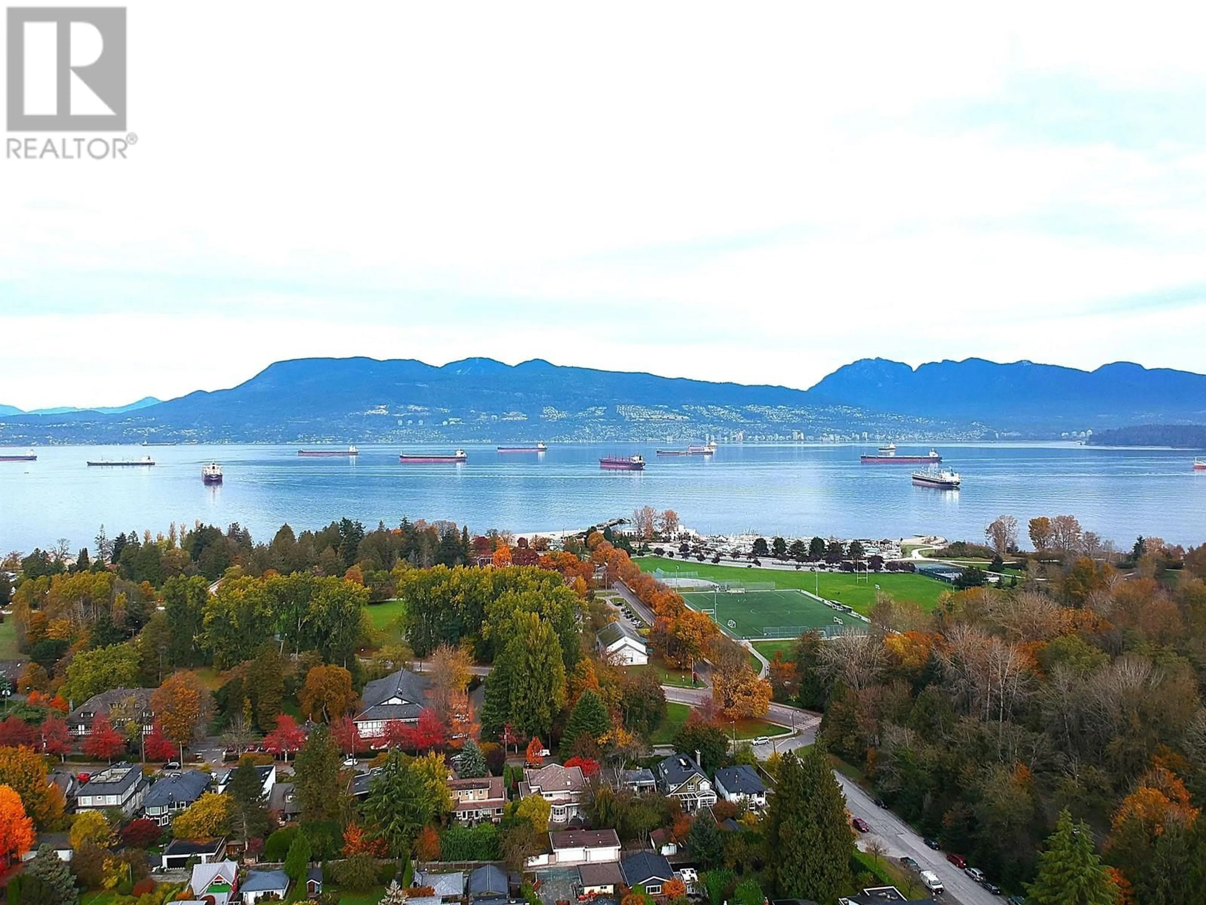 A pic from outside/outdoor area/front of a property/back of a property/a pic from drone, water/lake/river/ocean view for 4333 LOCARNO CRESCENT, Vancouver British Columbia V6R1G2