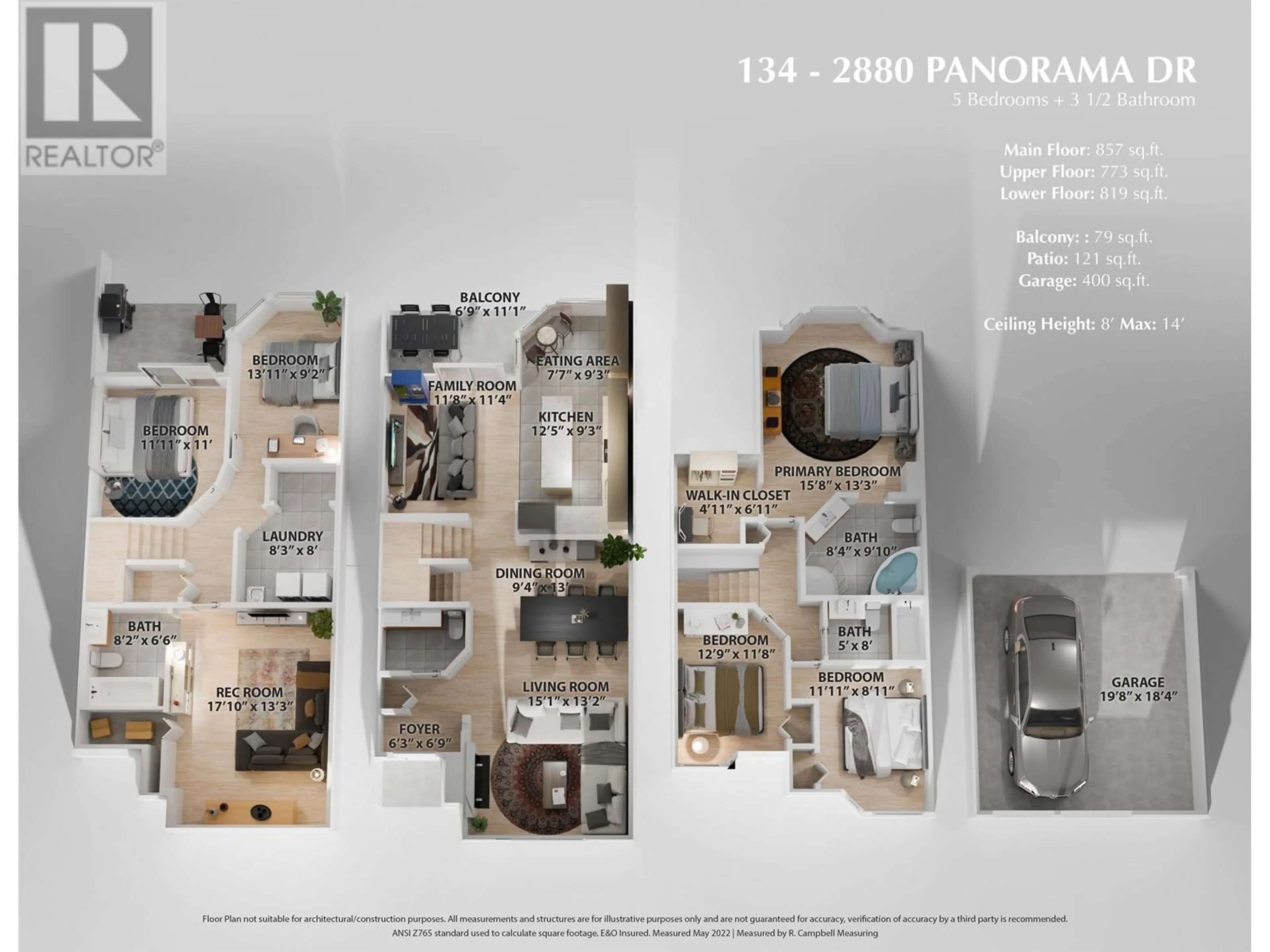 Floor plan for 134 2880 PANORAMA DRIVE, Coquitlam British Columbia V3E2W4