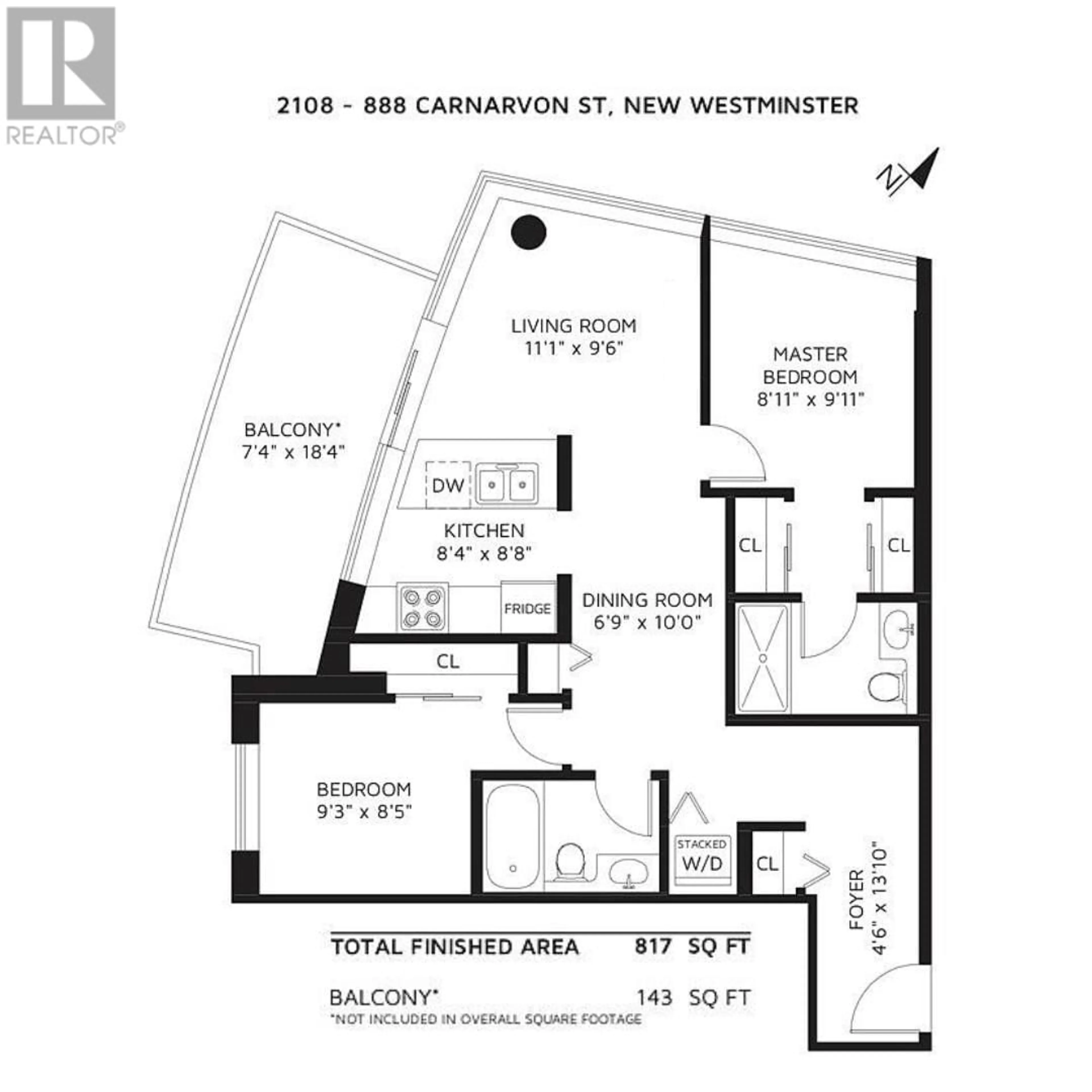 Floor plan for 2108 888 CARNARVON STREET, New Westminster British Columbia V3M0C6