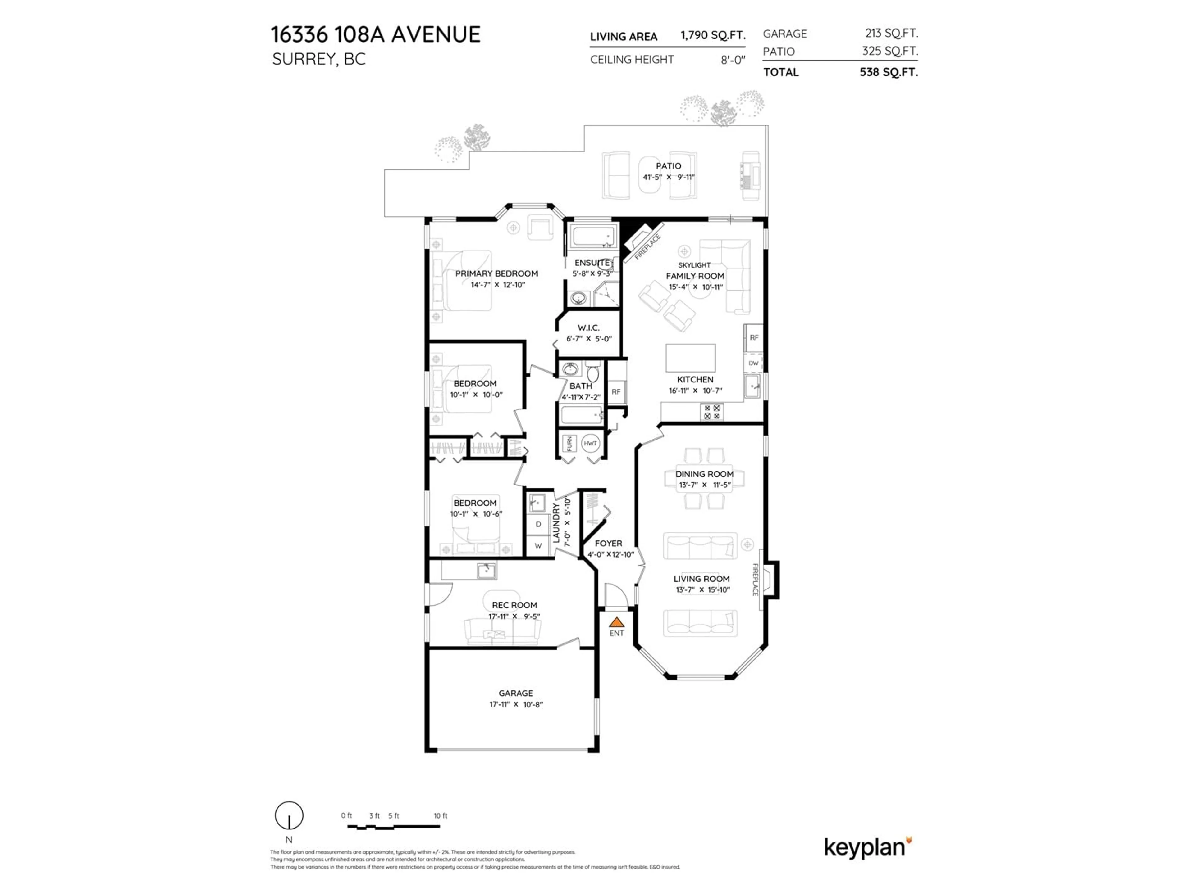 Floor plan for 16336 108A AVENUE, Surrey British Columbia V4N1N8