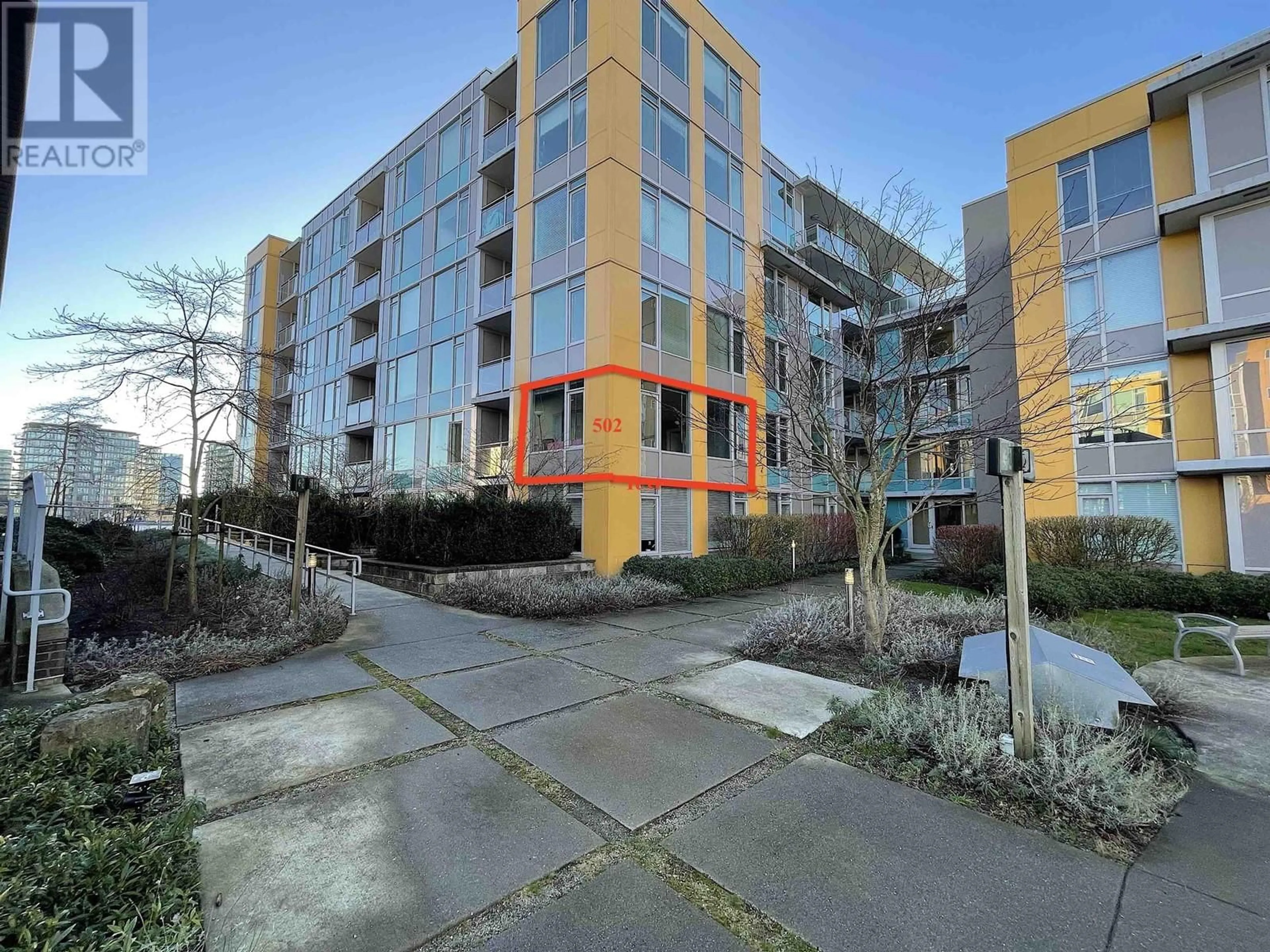 A pic from outside/outdoor area/front of a property/back of a property/a pic from drone, building for 502 7688 ALDERBRIDGE WAY, Richmond British Columbia V6X0P7