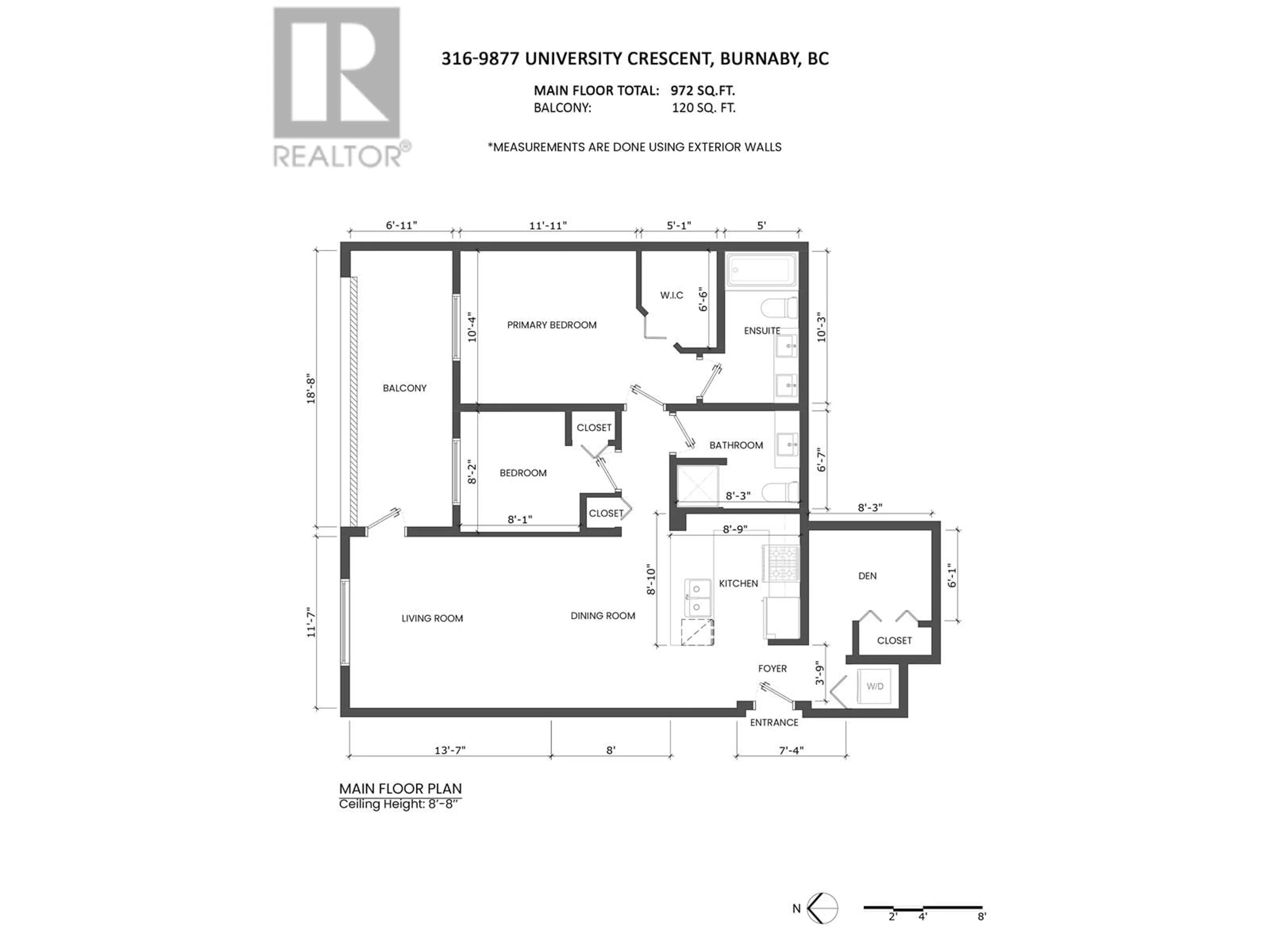 Floor plan for 316 9877 UNIVERSITY CRESCENT, Burnaby British Columbia V5A0E5