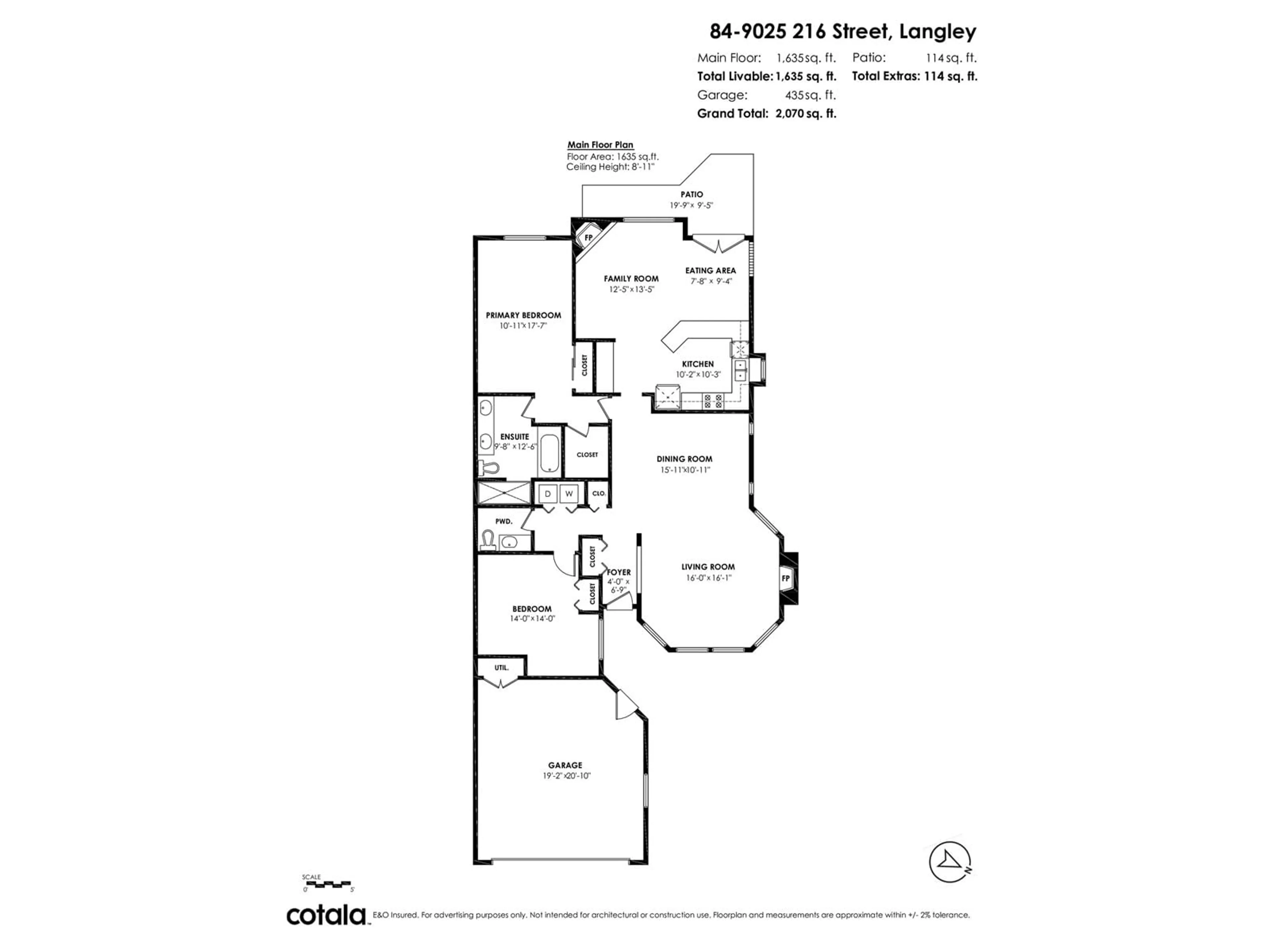 Floor plan for 84 9025 216 STREET, Langley British Columbia V1M2X6