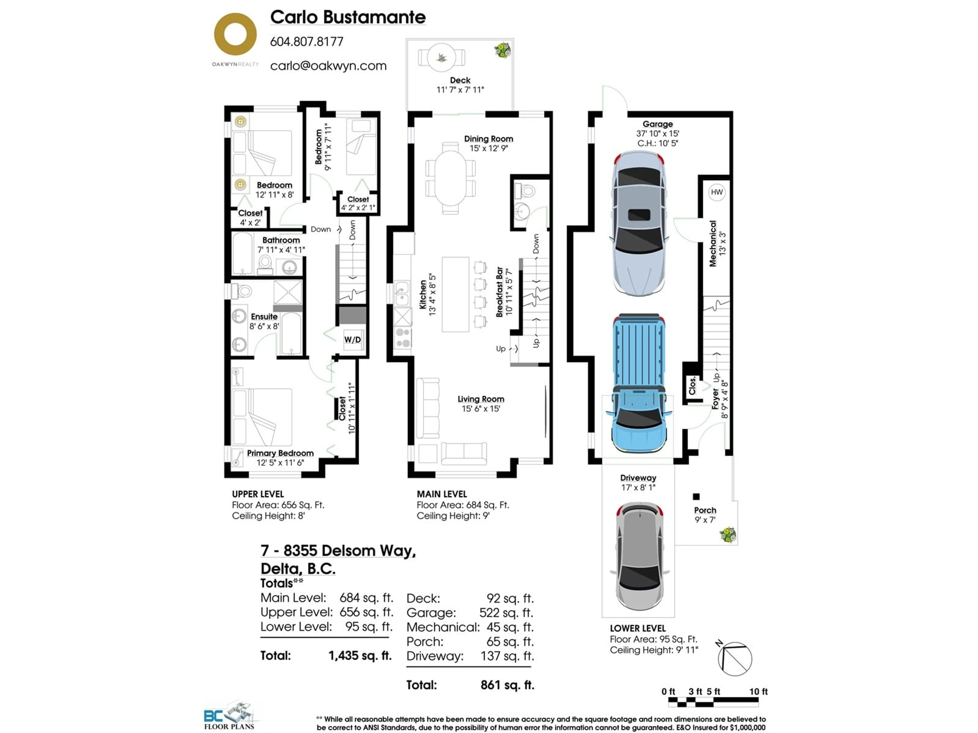 Floor plan for 7 8355 DELSOM WAY, Delta British Columbia V4C0A9