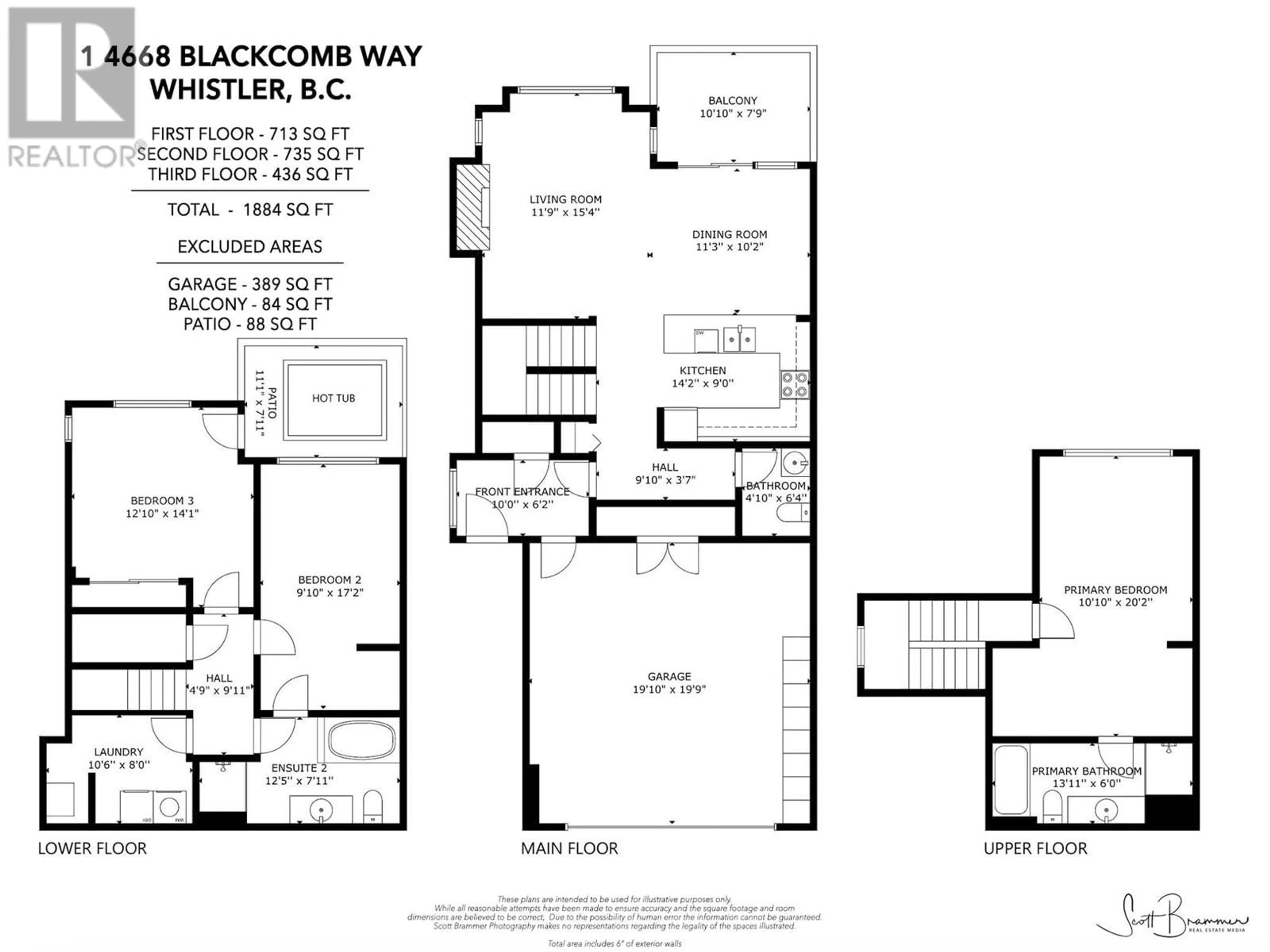 Floor plan for 1 - 4668 BLACKCOMB WAY, Whistler British Columbia V8E0Z2