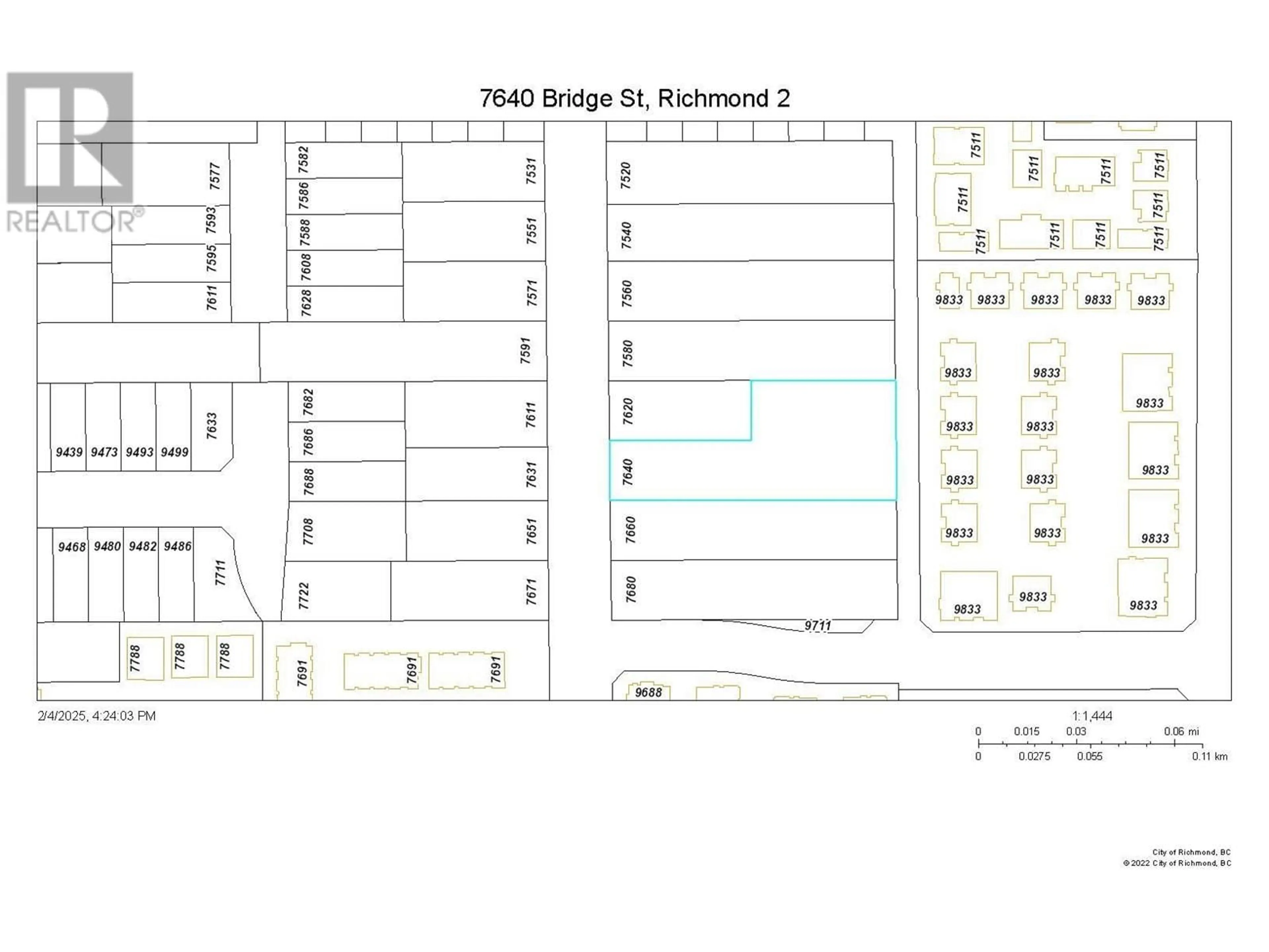 Floor plan for 7640 BRIDGE STREET, Richmond British Columbia V6Y2S7