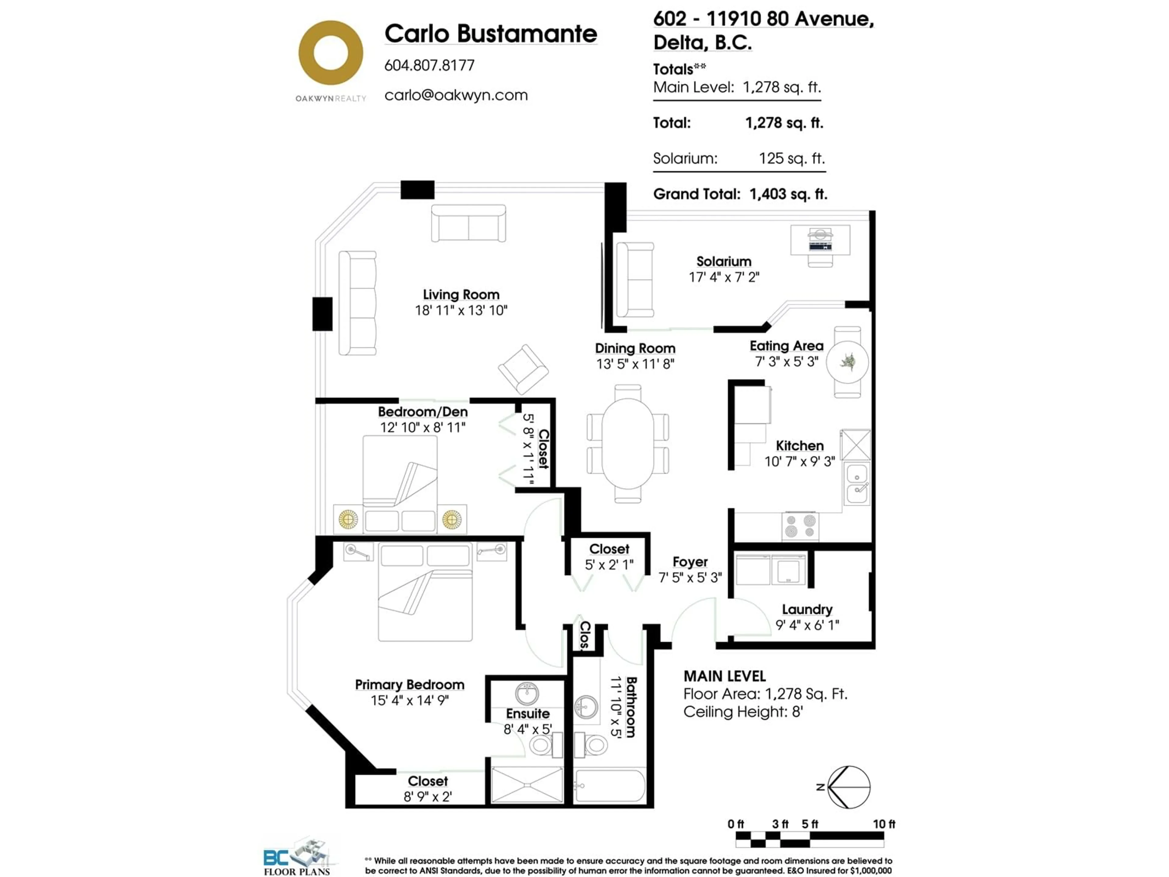 Floor plan for 602 11910 80 AVENUE, Delta British Columbia V4C8E3