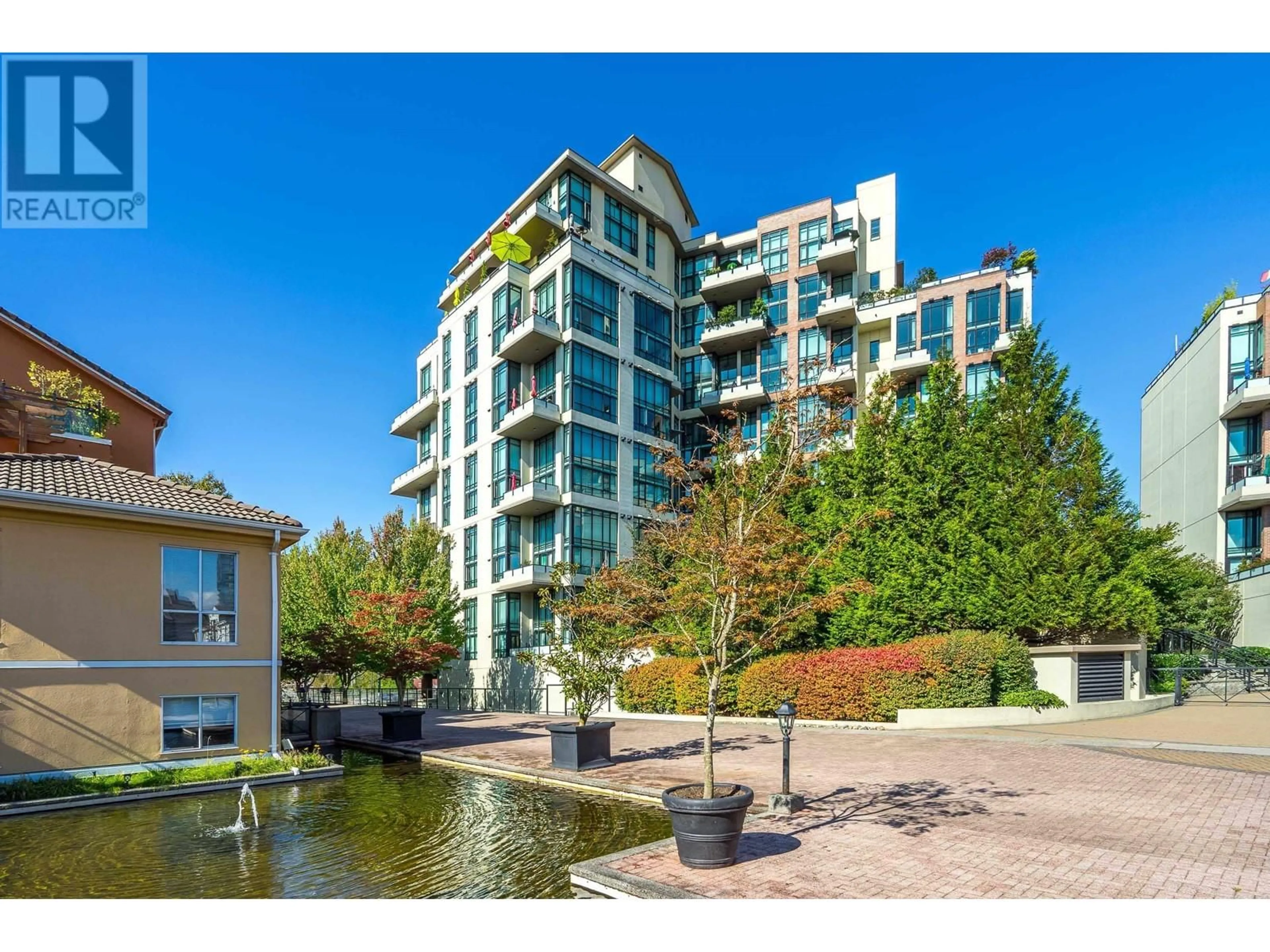 A pic from outside/outdoor area/front of a property/back of a property/a pic from drone, water/lake/river/ocean view for 213 7 RIALTO COURT, New Westminster British Columbia V3M7A8