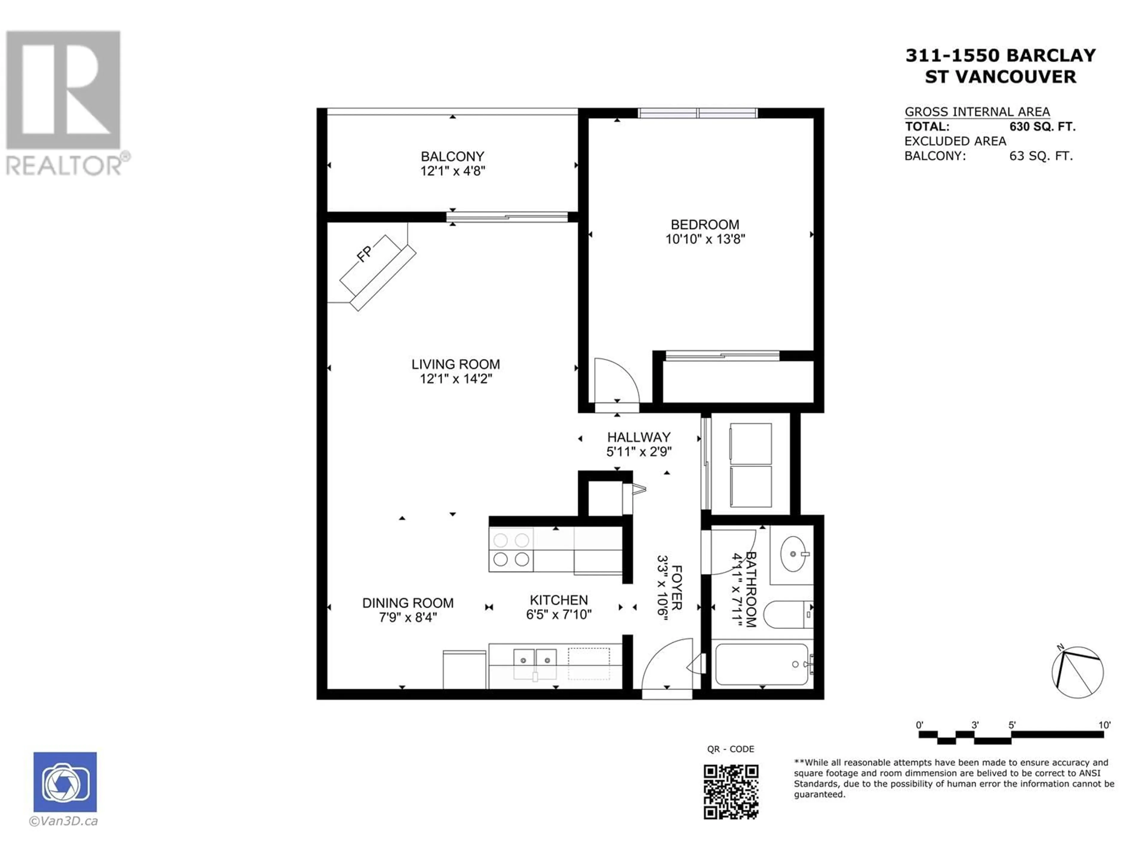 Floor plan for 311 1550 BARCLAY STREET, Vancouver British Columbia V6G3B1