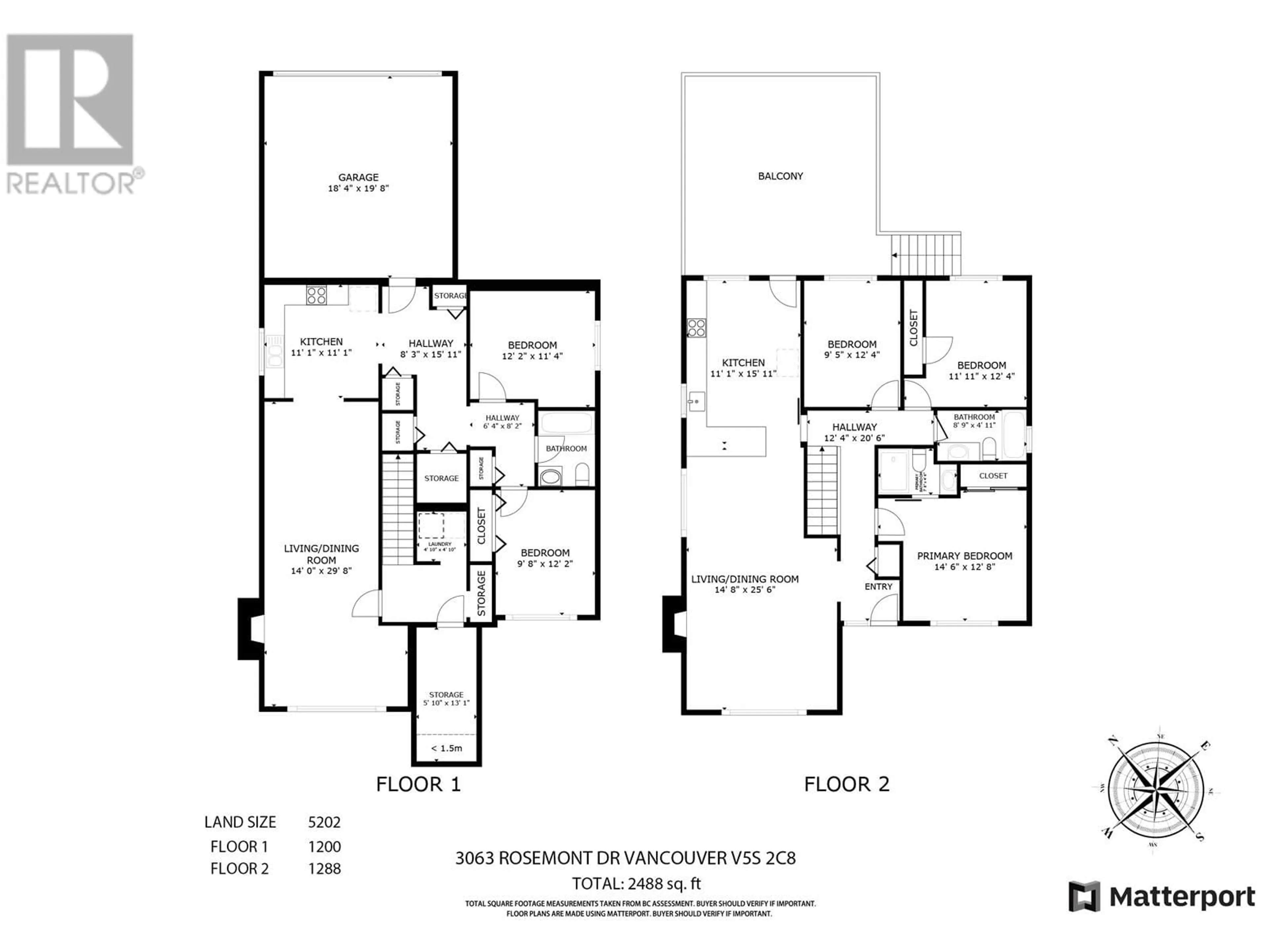 Floor plan for 3063 ROSEMONT DRIVE, Vancouver British Columbia V5S2C8