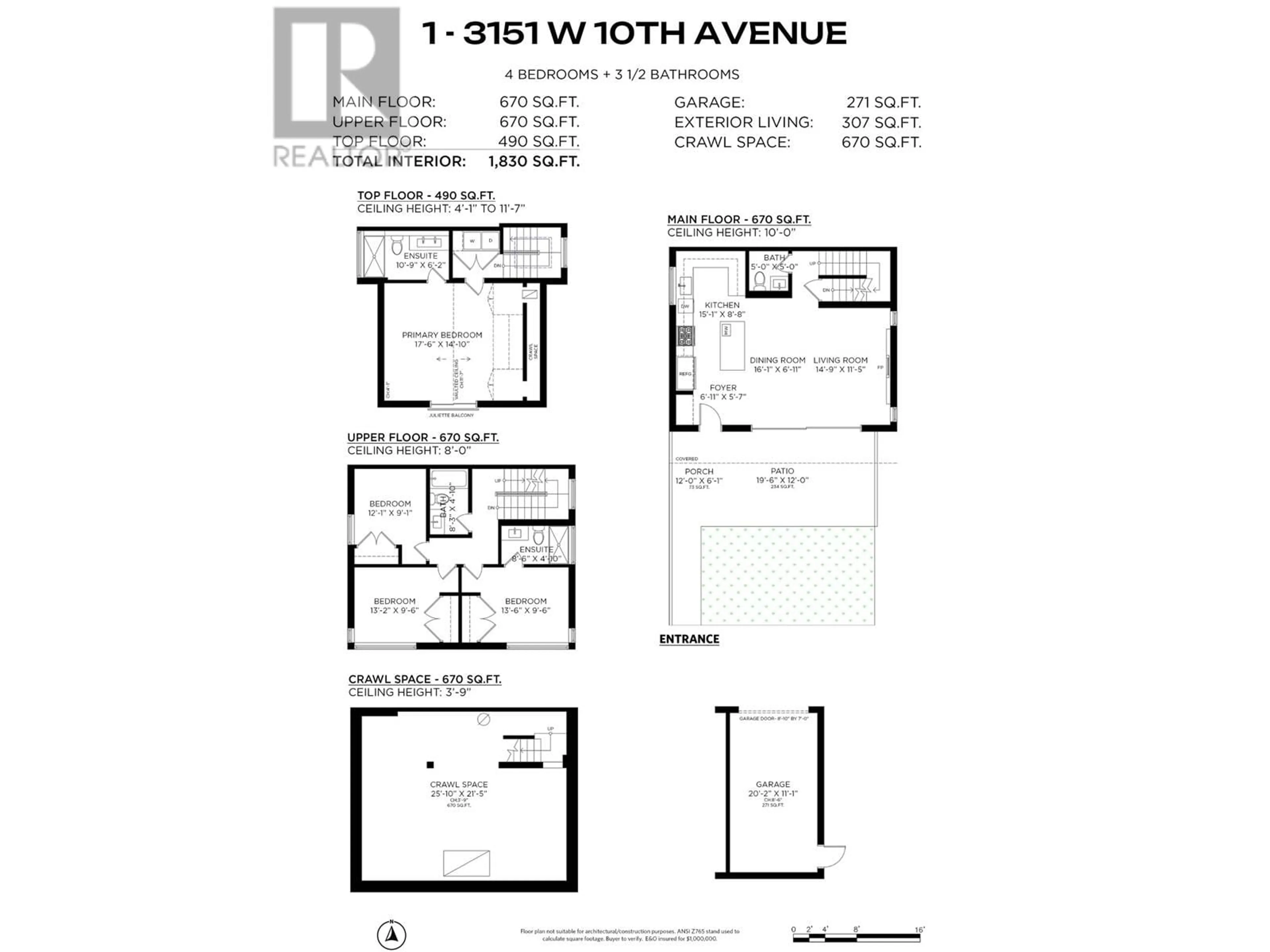 Floor plan for 1 3151 W 10TH AVENUE, Vancouver British Columbia V6K2L1