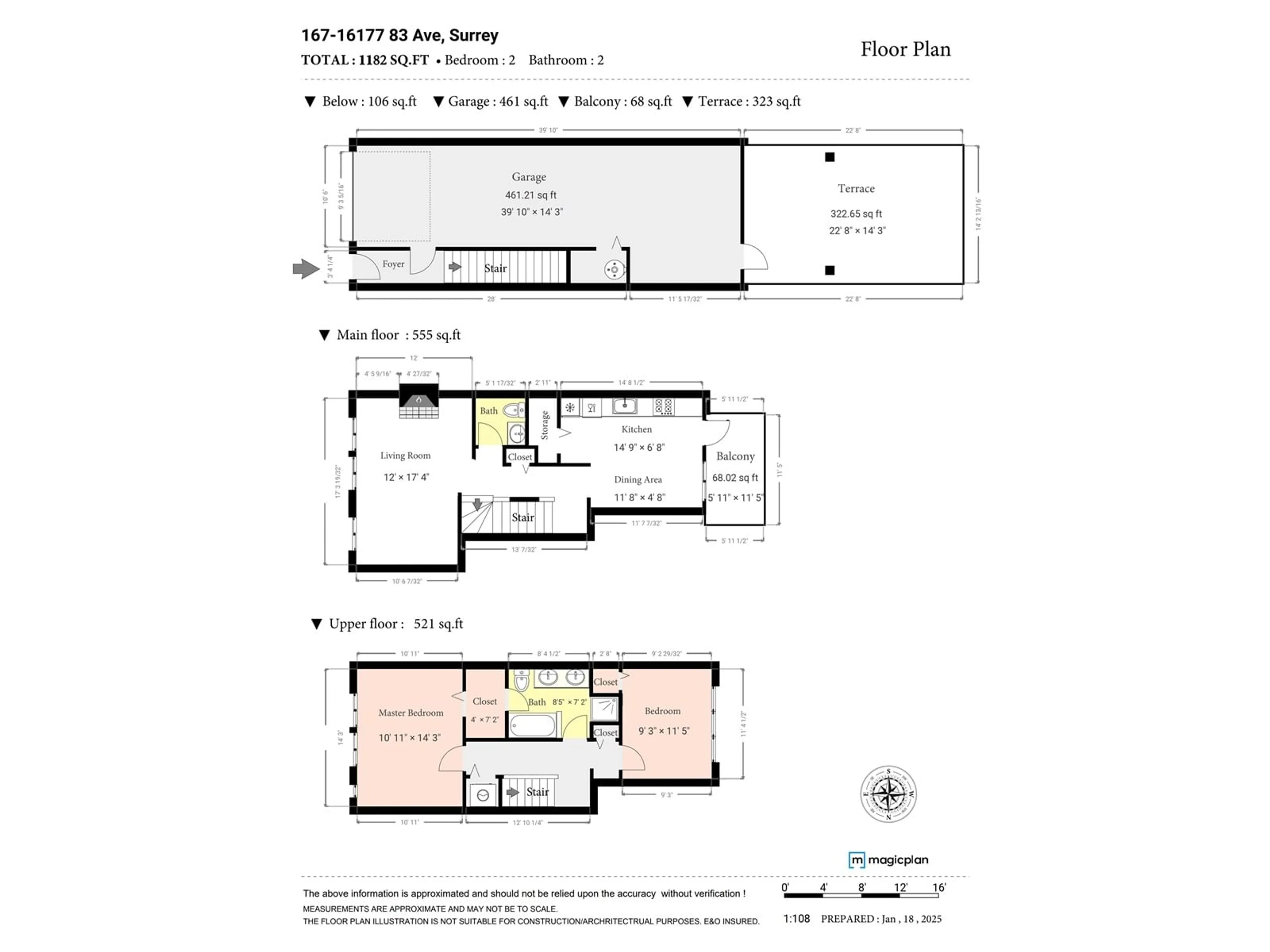 Floor plan for 167 16177 83 AVENUE, Surrey British Columbia V4N5T3