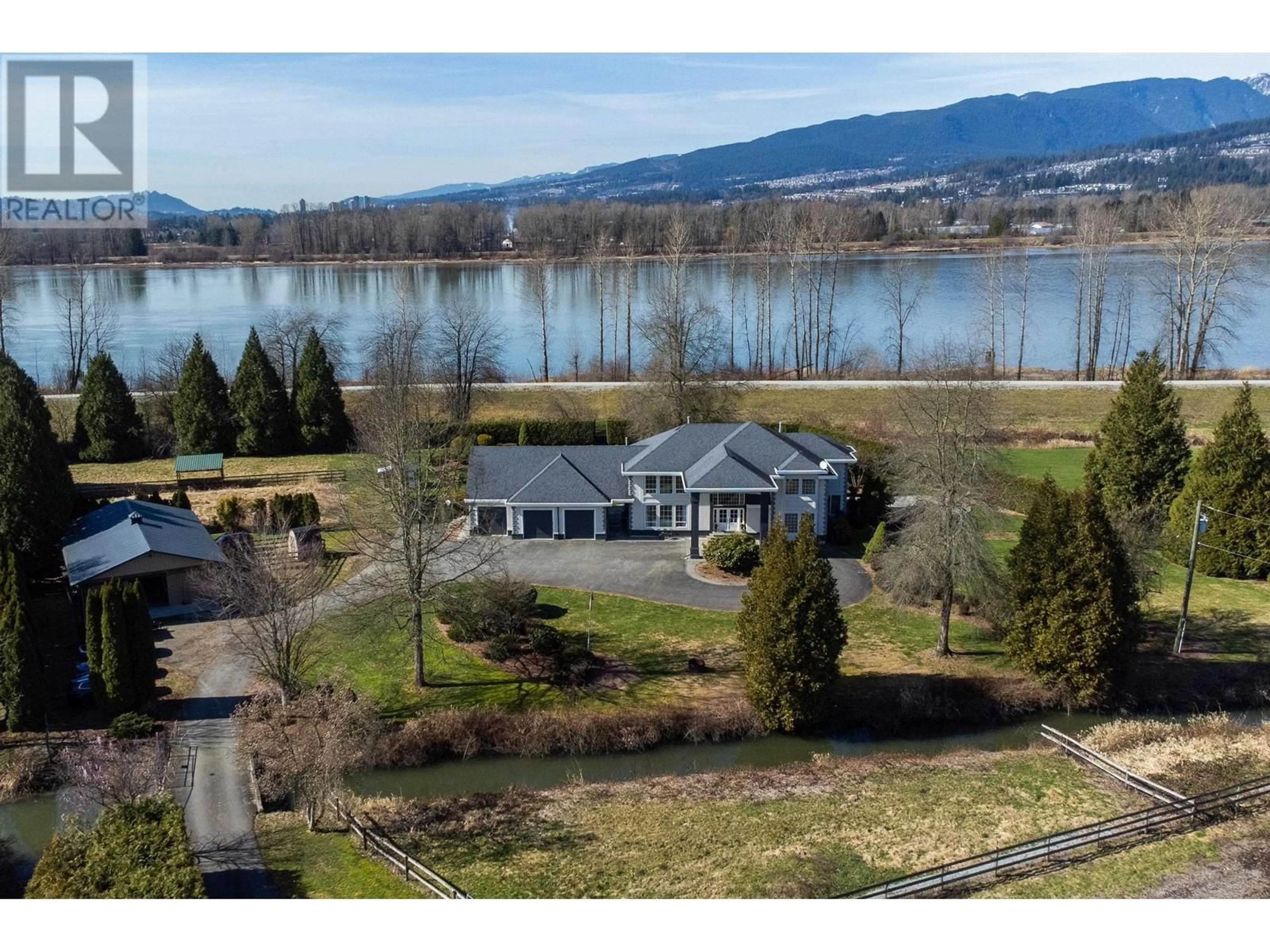 A pic from outside/outdoor area/front of a property/back of a property/a pic from drone, water/lake/river/ocean view for 14531 CHARLIER ROAD, Pitt Meadows British Columbia V3Y2T8