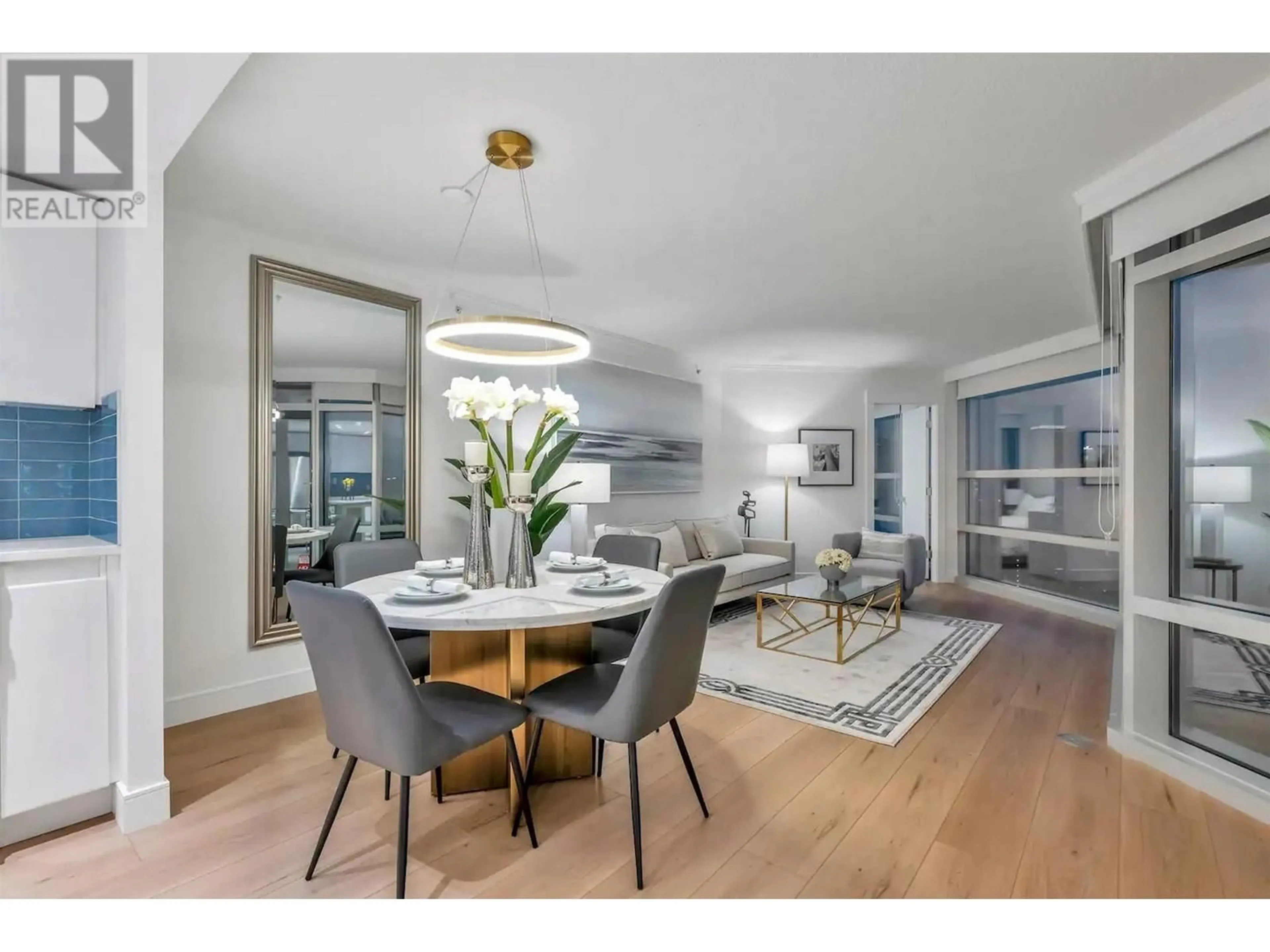 Dining room, wood/laminate floor for 2301 1050 BURRARD STREET, Vancouver British Columbia V6Z2S3