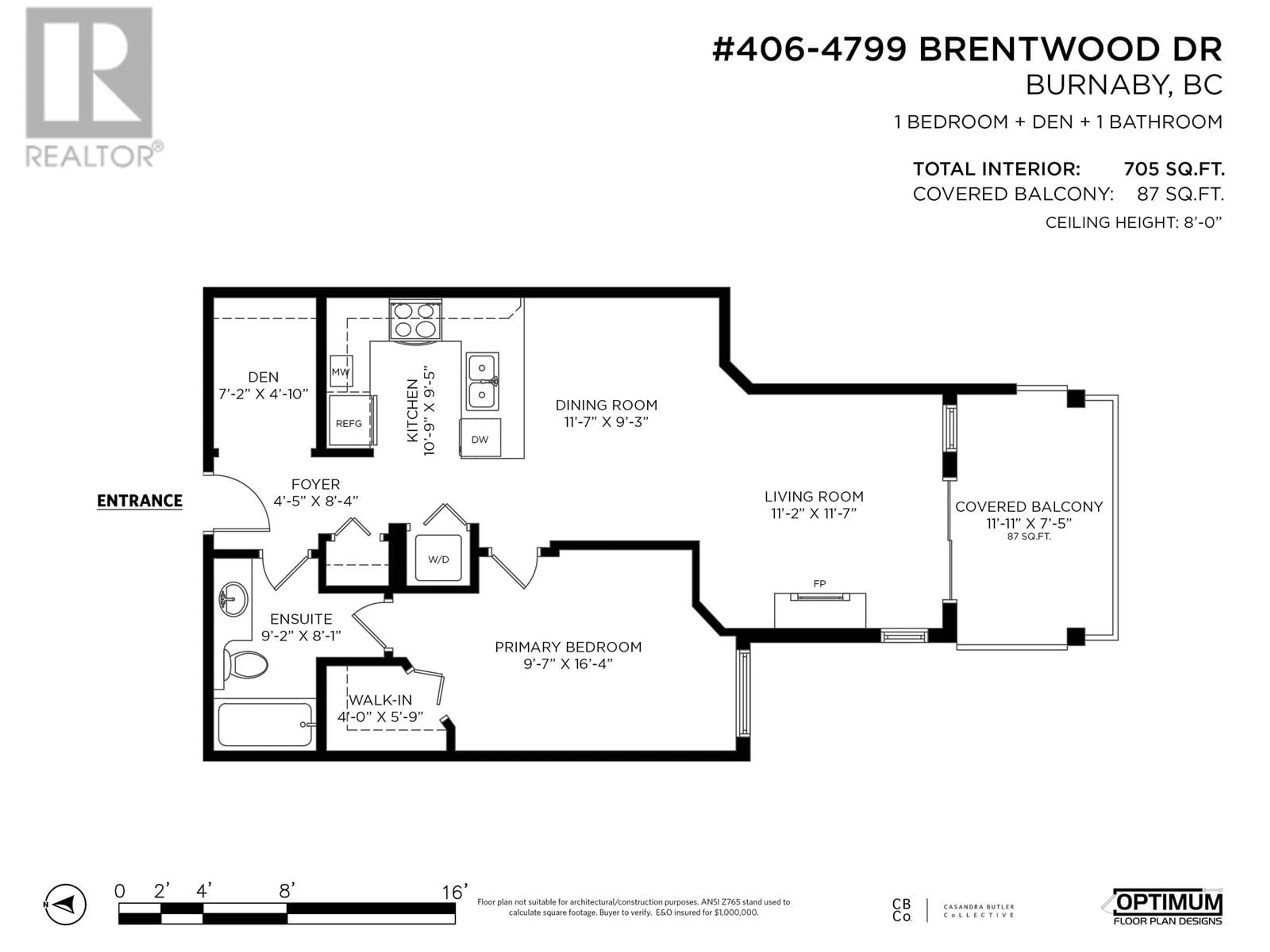 Floor plan for 406 4799 BRENTWOOD DRIVE, Burnaby British Columbia V5C0C4