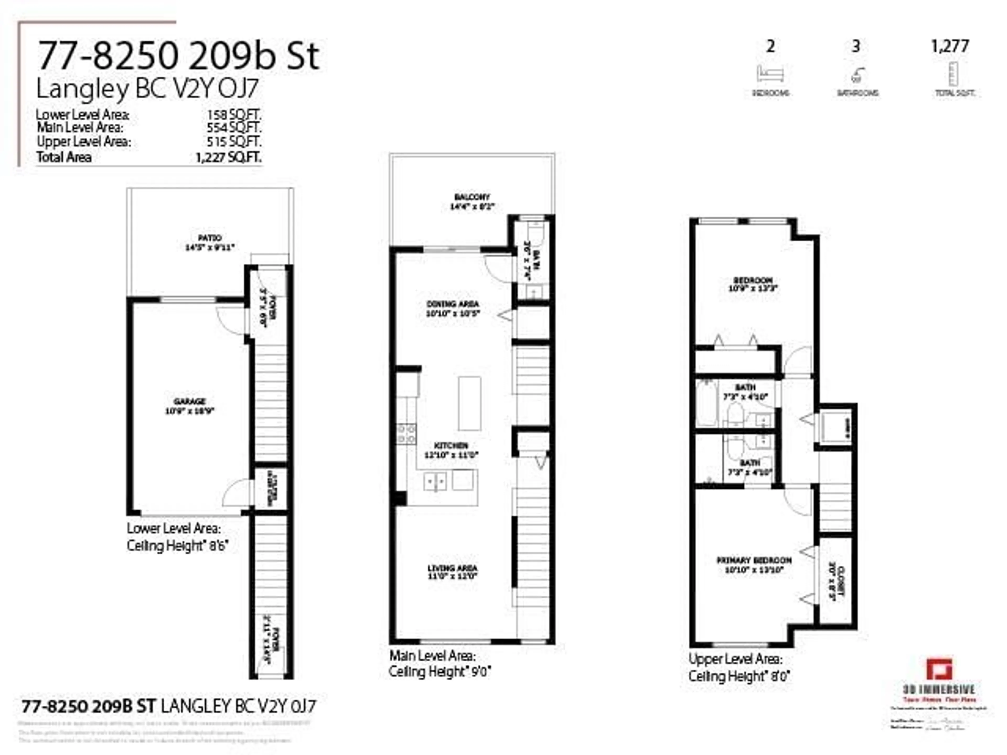 Floor plan for 77 8250 209B STREET, Langley British Columbia V2Y0J7