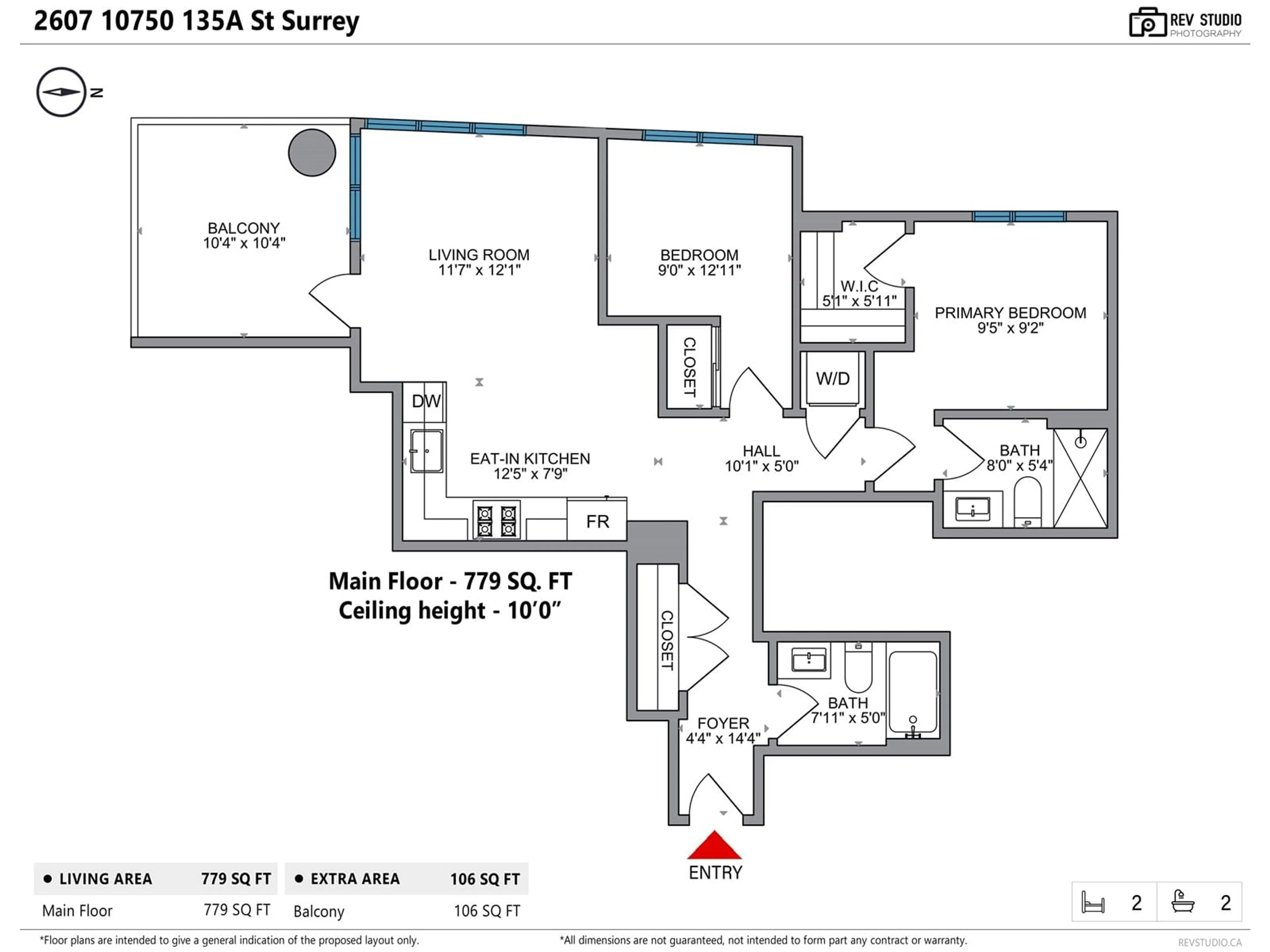 Floor plan for 2607 - 10750 135A, Surrey British Columbia V3T0V4
