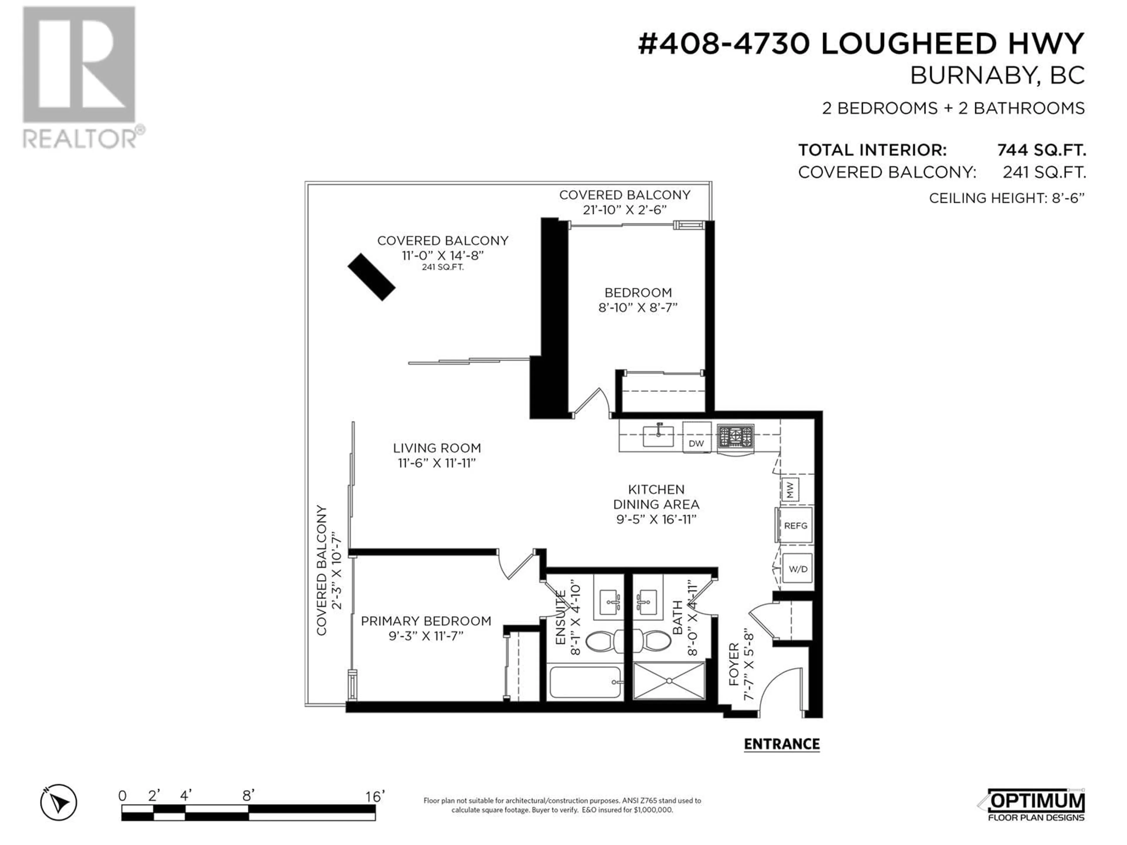 Floor plan for 408 4730 LOUGHEED HIGHWAY, Burnaby British Columbia V5C0M5