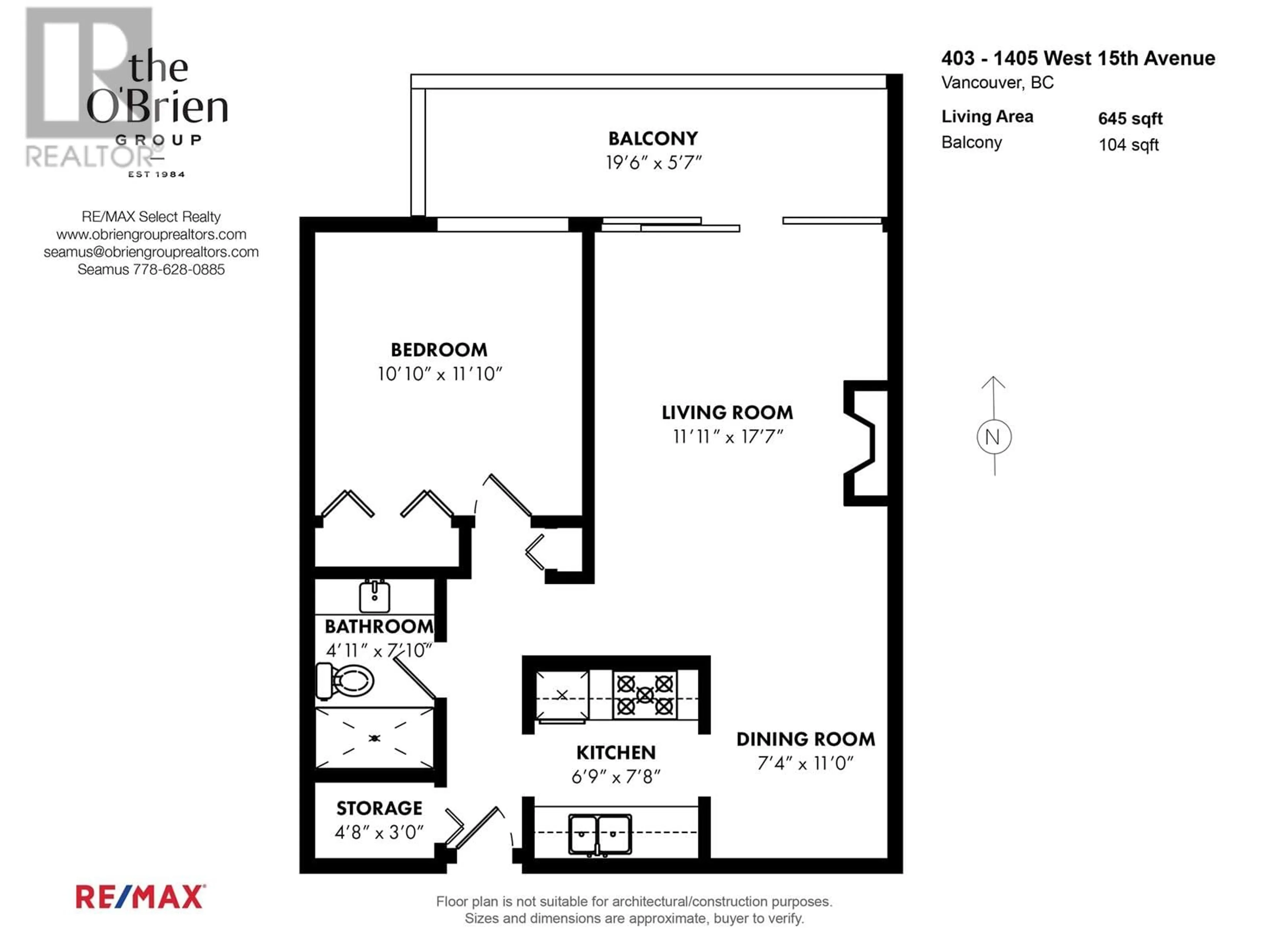 Floor plan for 403 1405 W 15TH AVENUE, Vancouver British Columbia V6H3R2