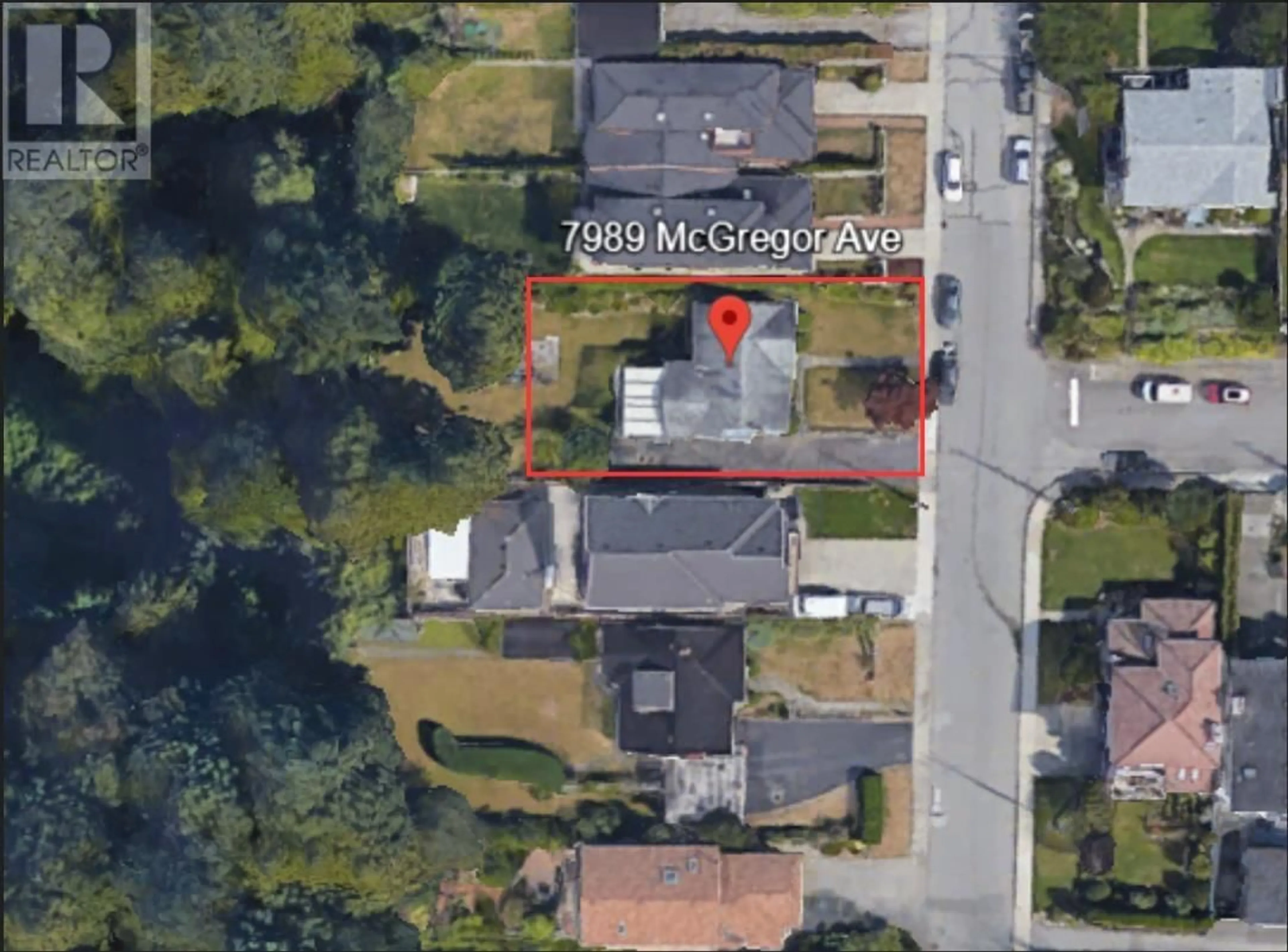 A pic from outside/outdoor area/front of a property/back of a property/a pic from drone, street for 7989 MCGREGOR AVENUE, Burnaby British Columbia V5J4H4