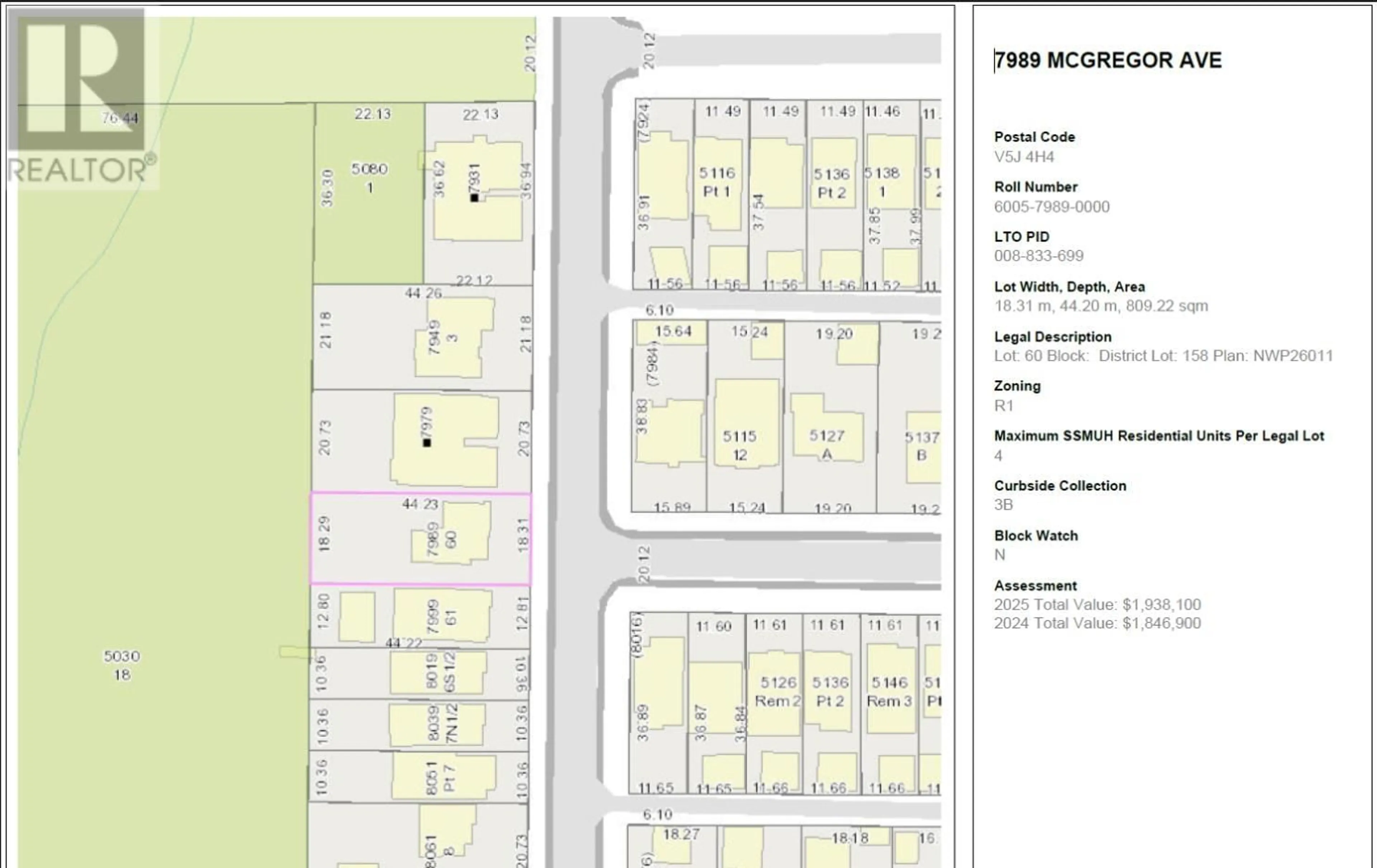 Floor plan for 7989 MCGREGOR AVENUE, Burnaby British Columbia V5J4H4